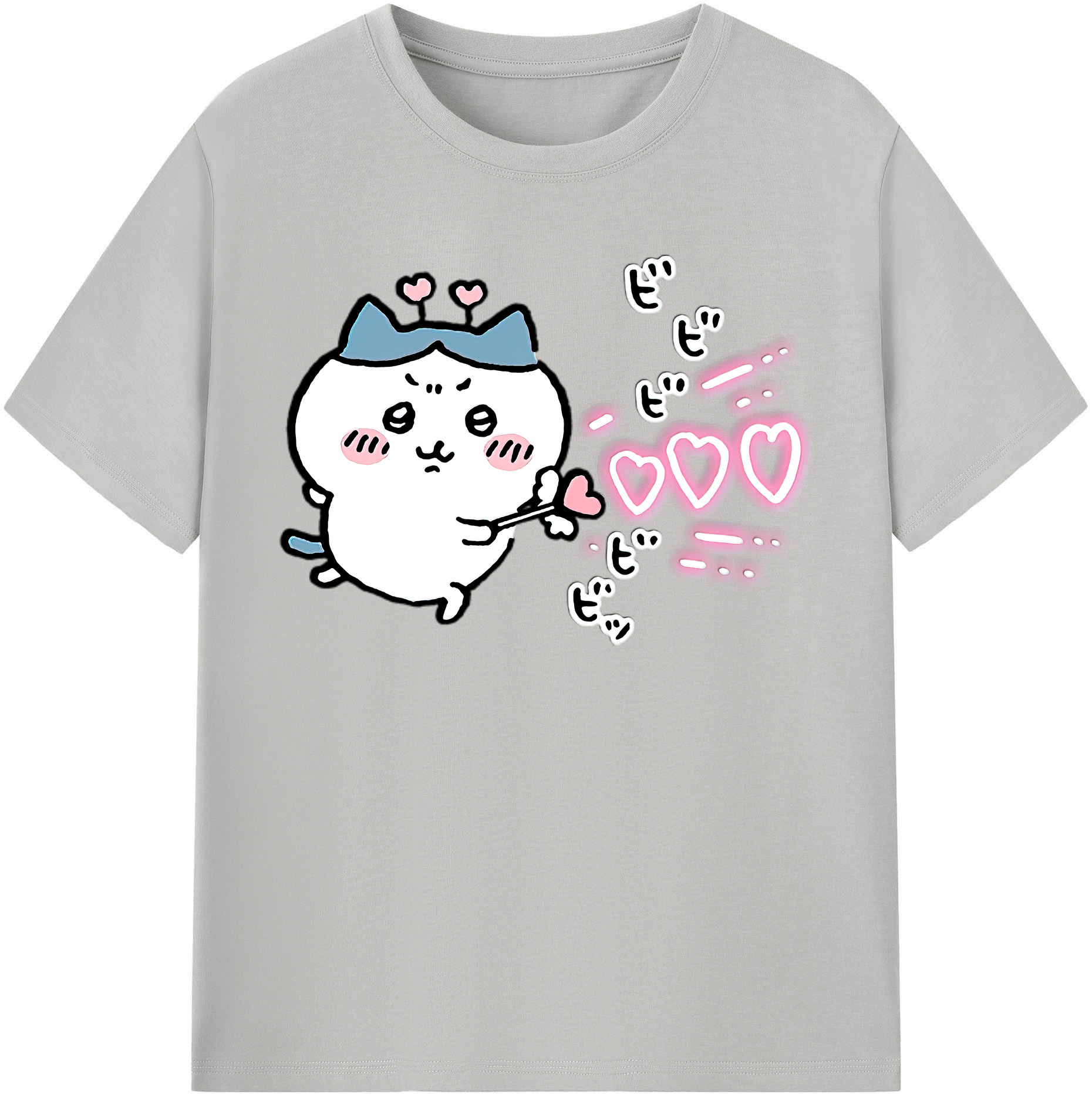 （画像用） ちいかわ ハチワレ Chii-kawa hachiware レディースカジュアルプリントTシャツ（綿100％）