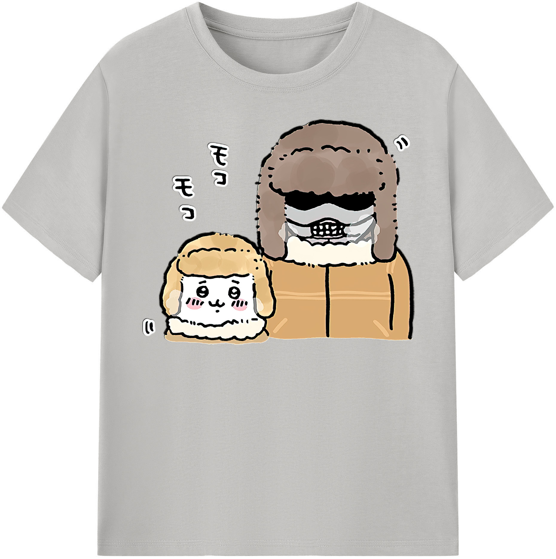（画像用） ちいかわ 労働の鎧さん Chii-kawa Mr. Armor of Labor レディースカジュアルプリントTシャツ（綿100％）