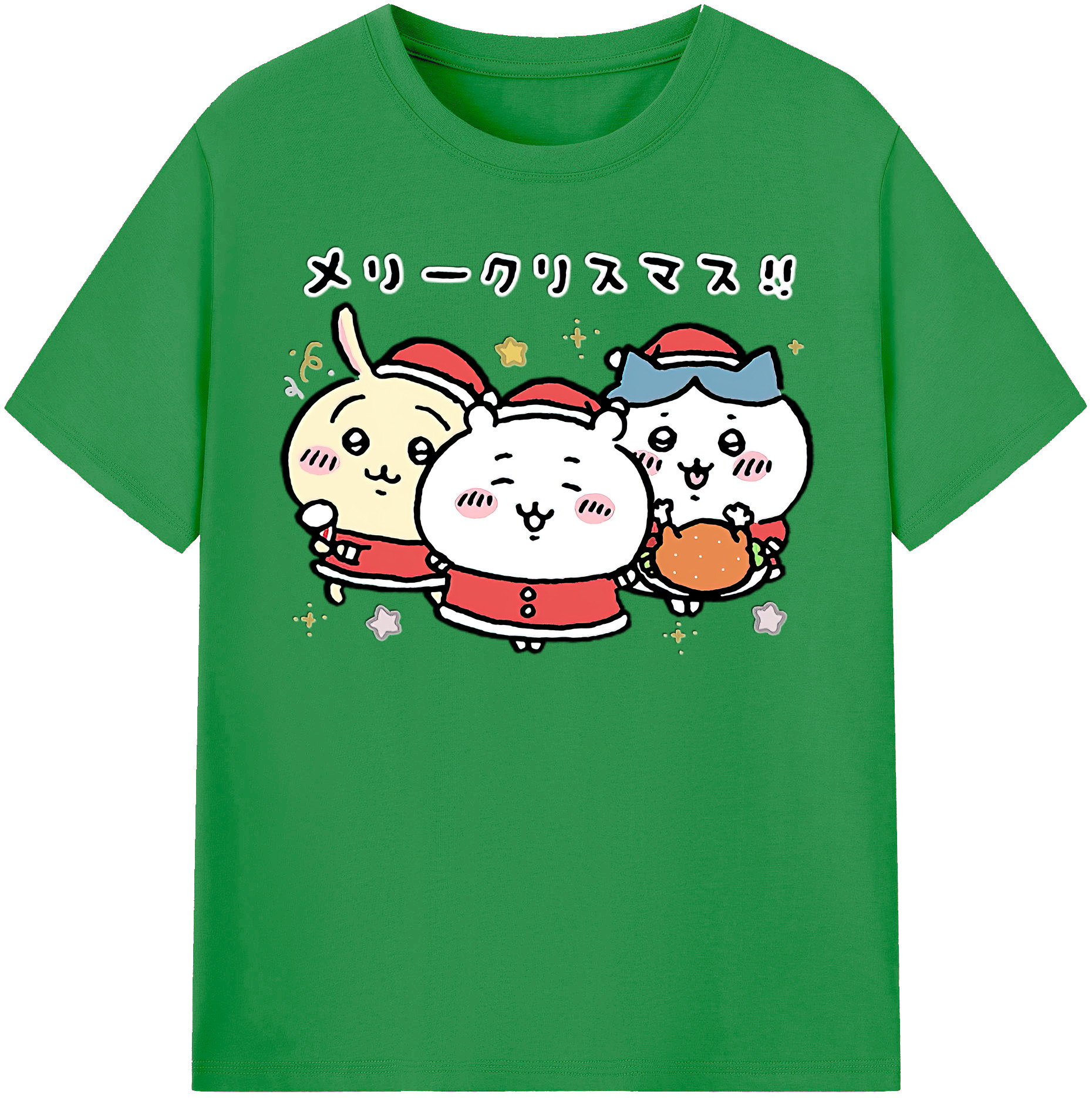 （画像用） ちいかわ ハチワレ Chii-kawa hachiware レディースカジュアルプリントTシャツ（綿100％）