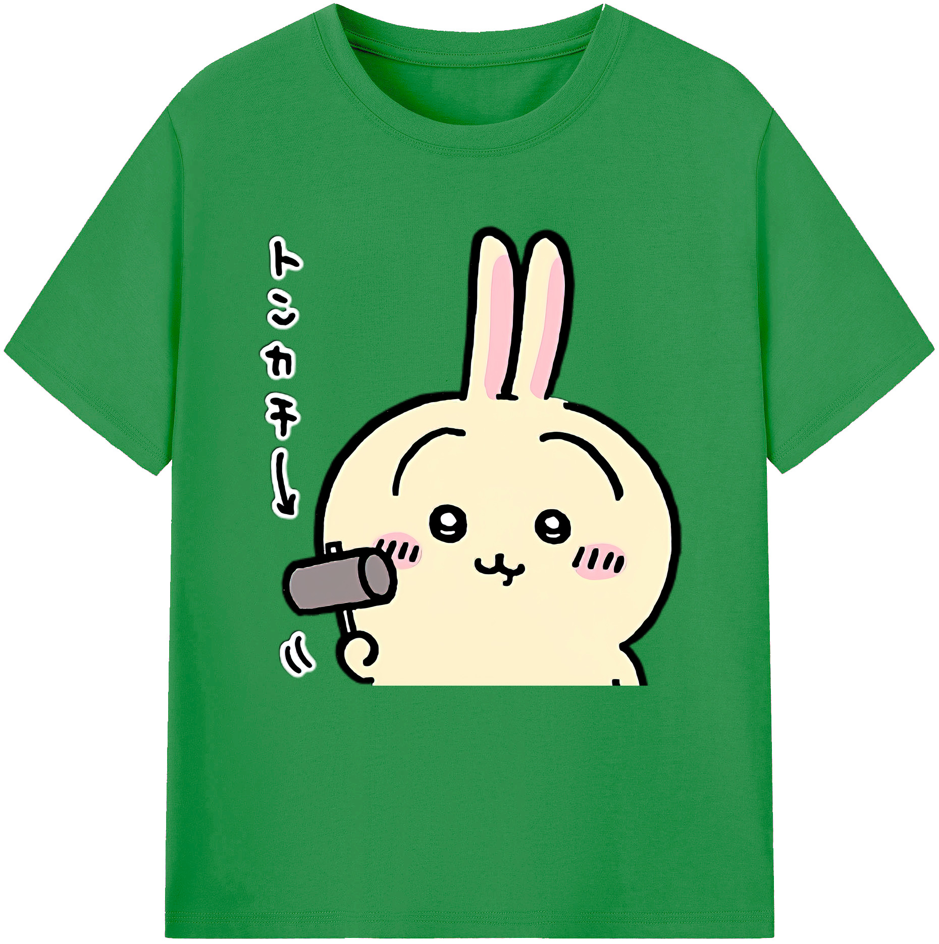 （画像用） ちいかわ うさぎ Chii-kawa usagi レディースカジュアルプリントTシャツ（綿100％）