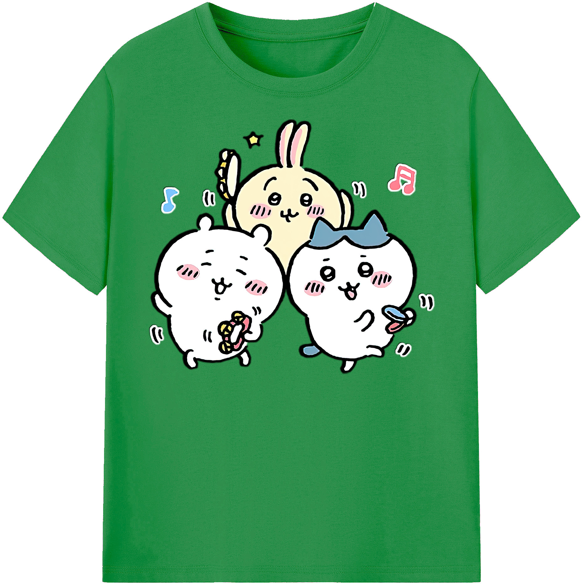 （画像用） ちいかわ ハチワレ Chii-kawa hachiware レディースカジュアルプリントTシャツ（綿100％）