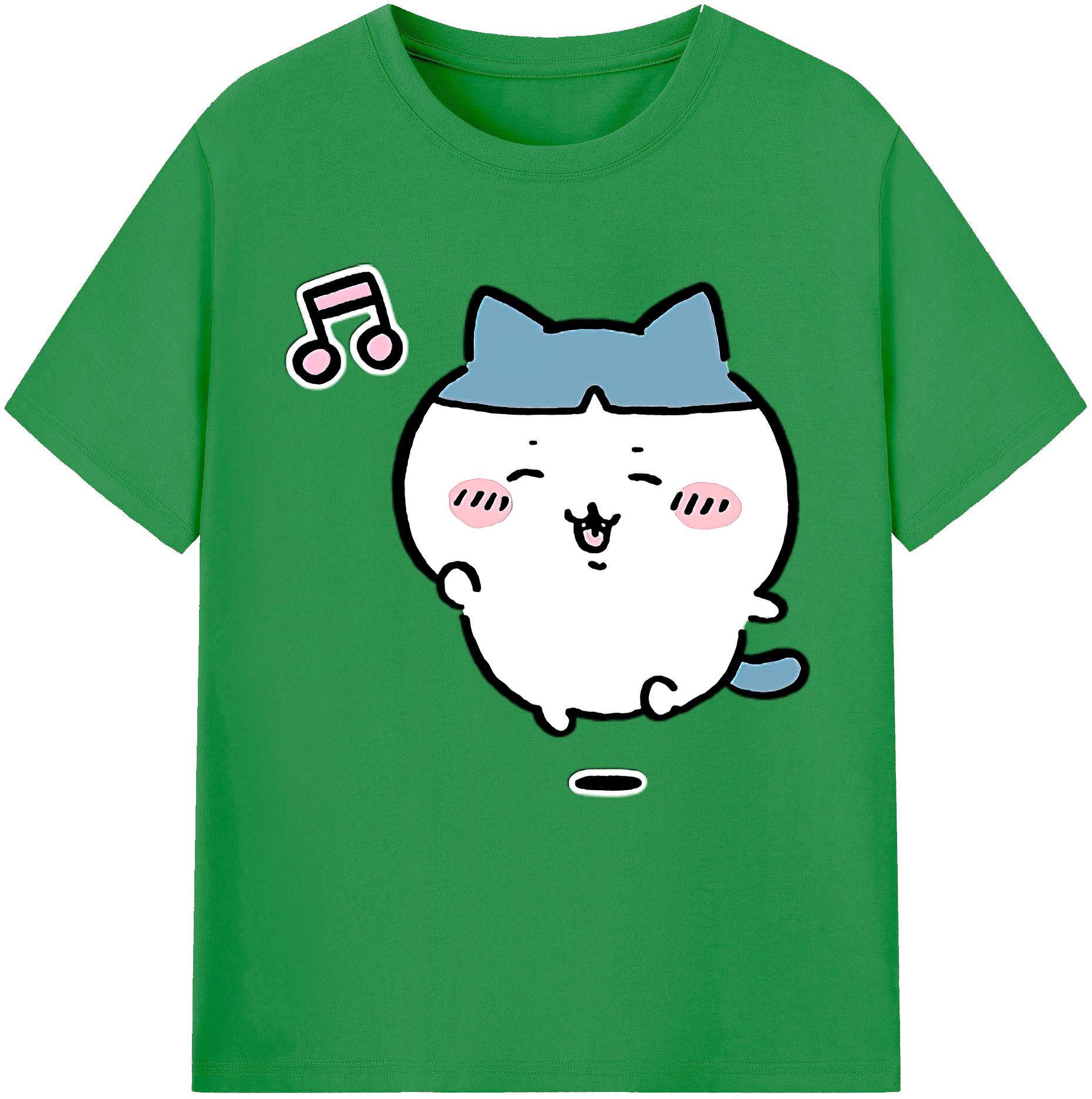 （画像用） ちいかわ ハチワレ Chii-kawa hachiware レディースカジュアルプリントTシャツ（綿100％）