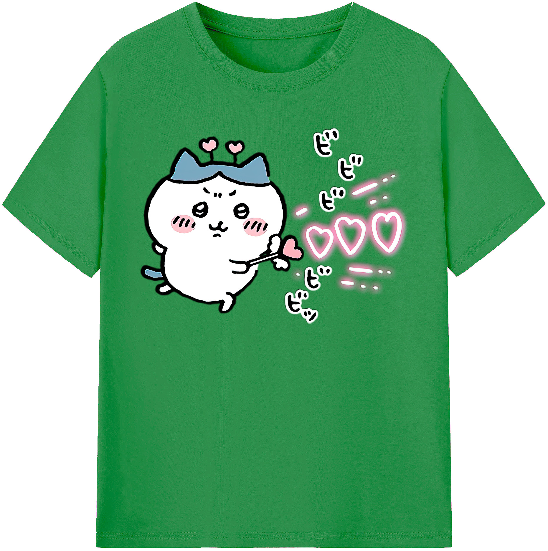 （画像用） ちいかわ ハチワレ Chii-kawa hachiware レディースカジュアルプリントTシャツ（綿100％）
