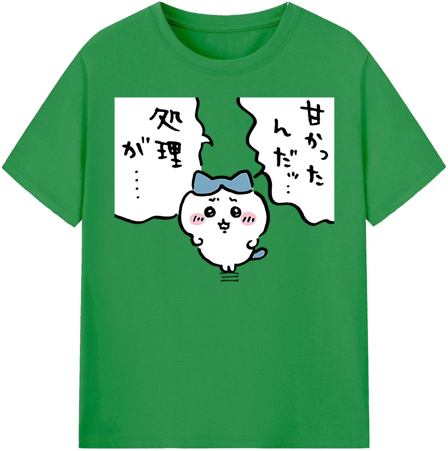 （画像用） ちいかわ ハチワレ Chii-kawa hachiware レディースカジュアルプリントTシャツ（綿100％）