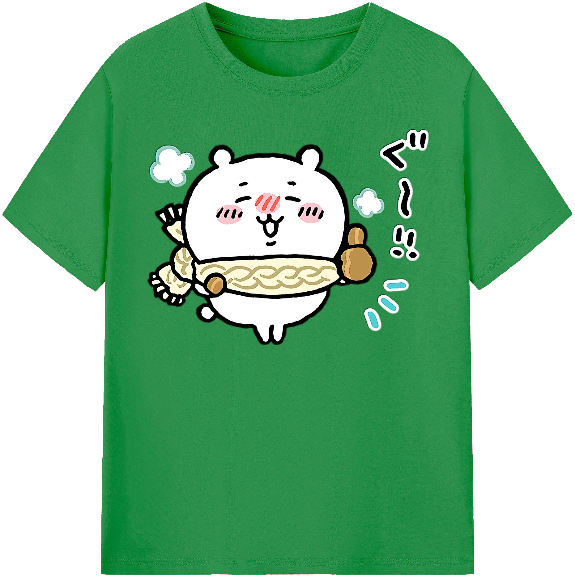 （画像用） ちいかわ ちいかわ Chii-kawa chiikawa レディースカジュアルプリントTシャツ（綿100％）