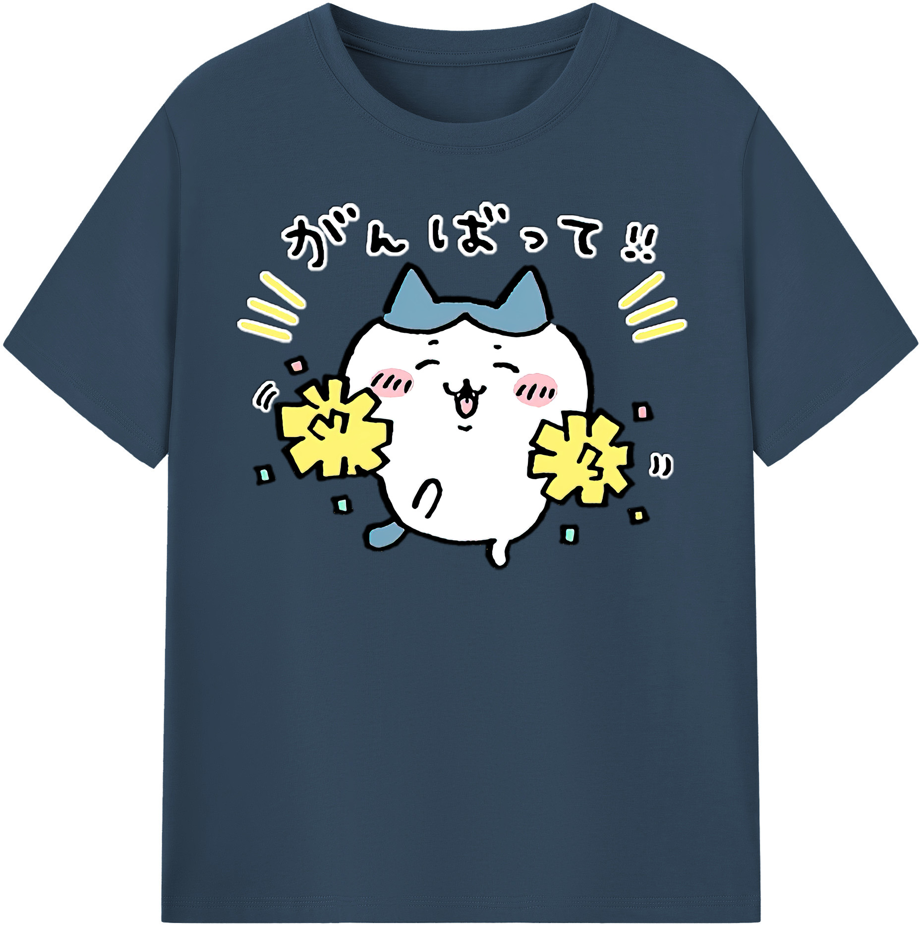 （画像用） ちいかわ ハチワレ Chii-kawa hachiware レディースカジュアルプリントTシャツ（綿100％）
