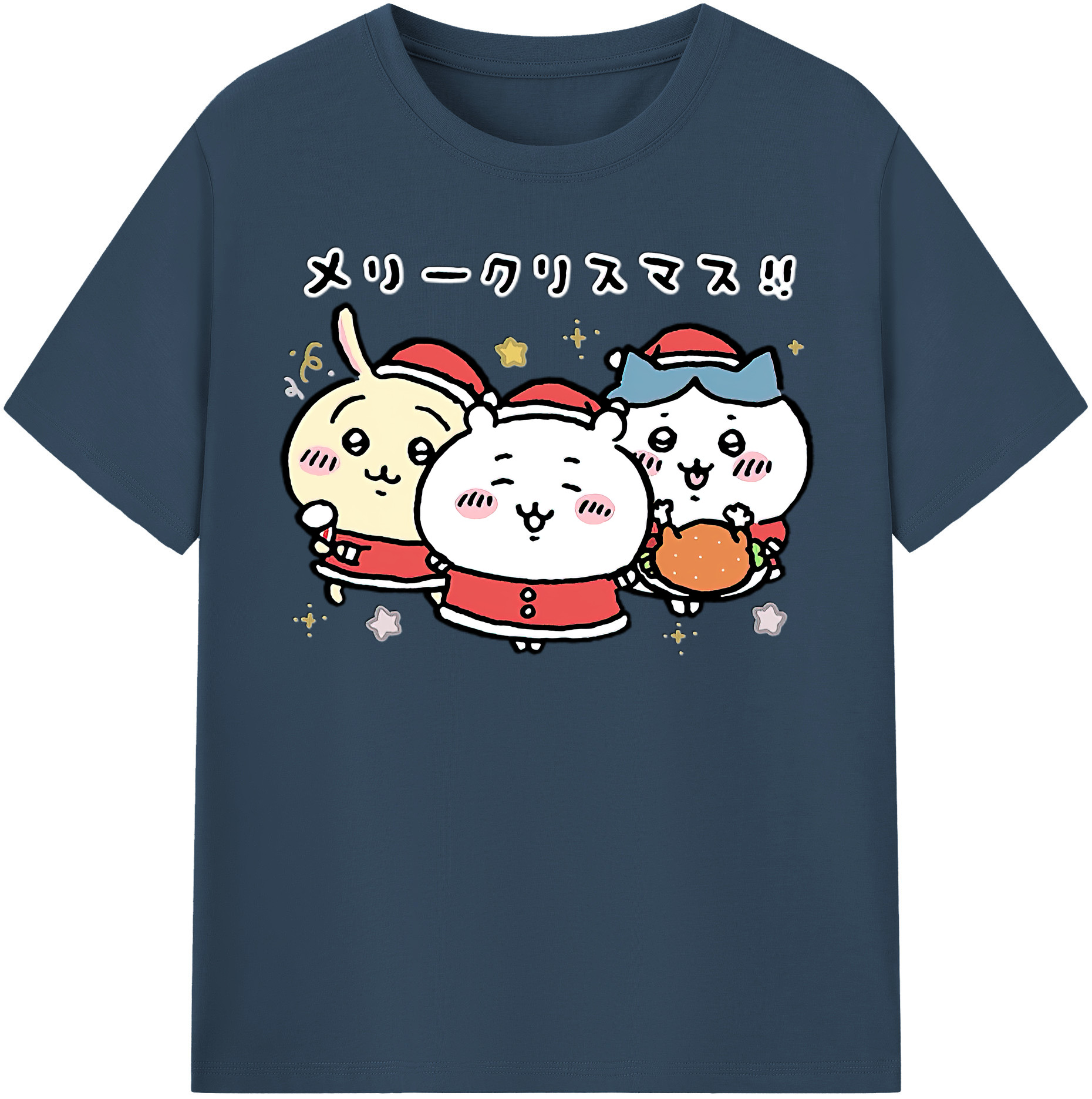 （画像用） ちいかわ ハチワレ Chii-kawa hachiware レディースカジュアルプリントTシャツ（綿100％）