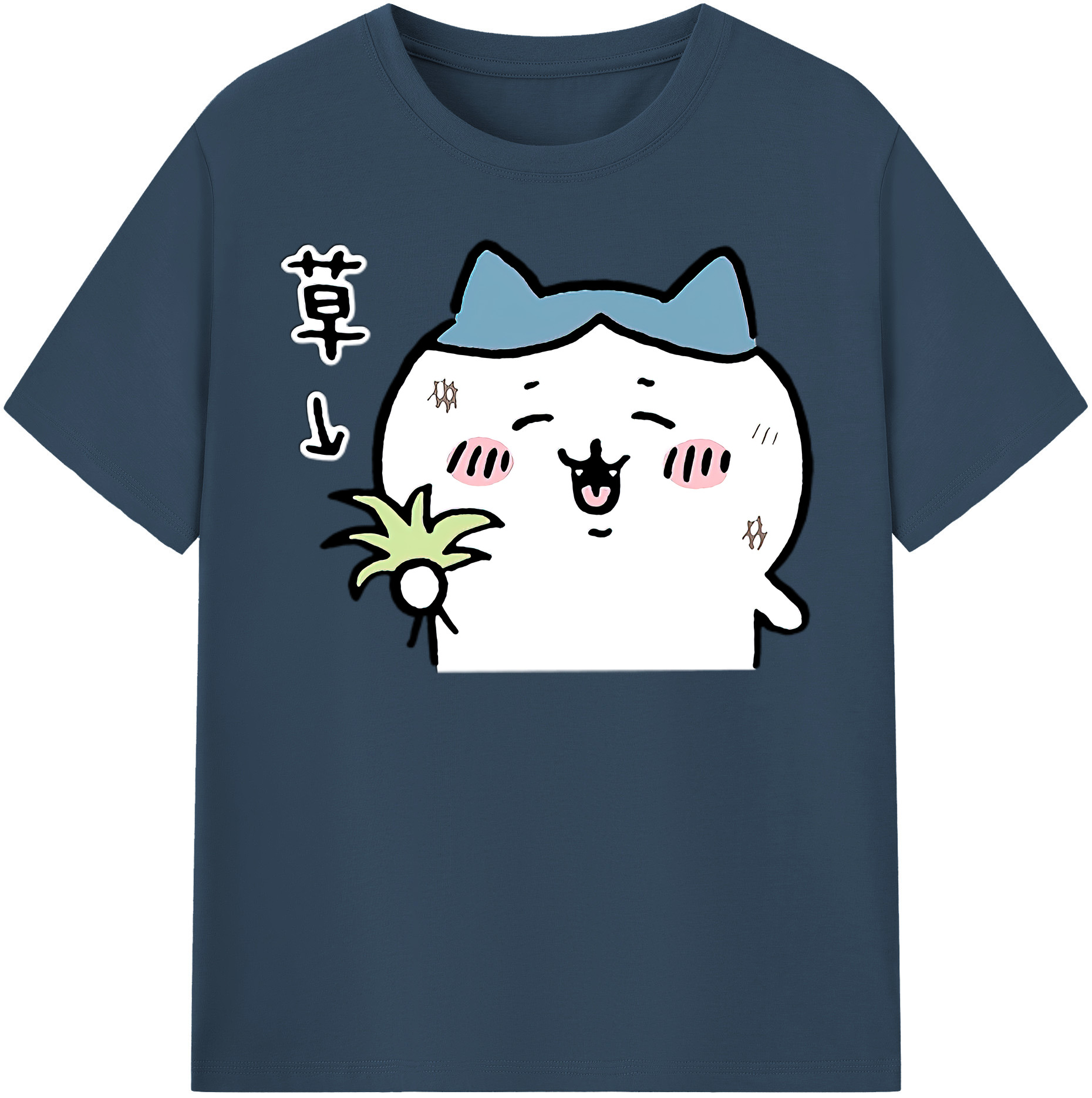 （画像用） ちいかわ ハチワレ Chii-kawa hachiware レディースカジュアルプリントTシャツ（綿100％）