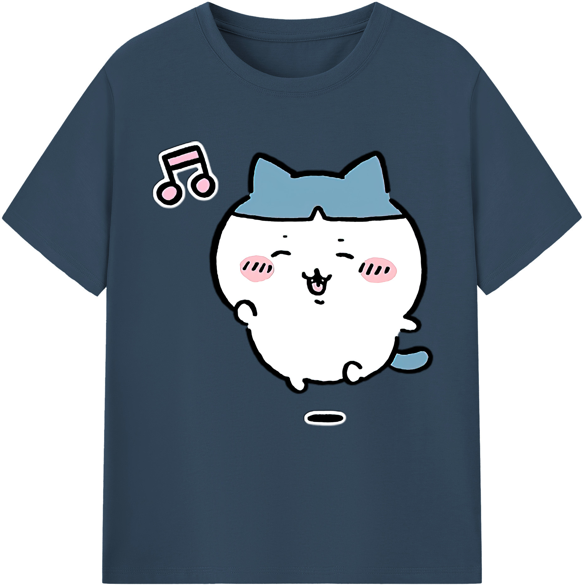 （画像用） ちいかわ ハチワレ Chii-kawa hachiware レディースカジュアルプリントTシャツ（綿100％）