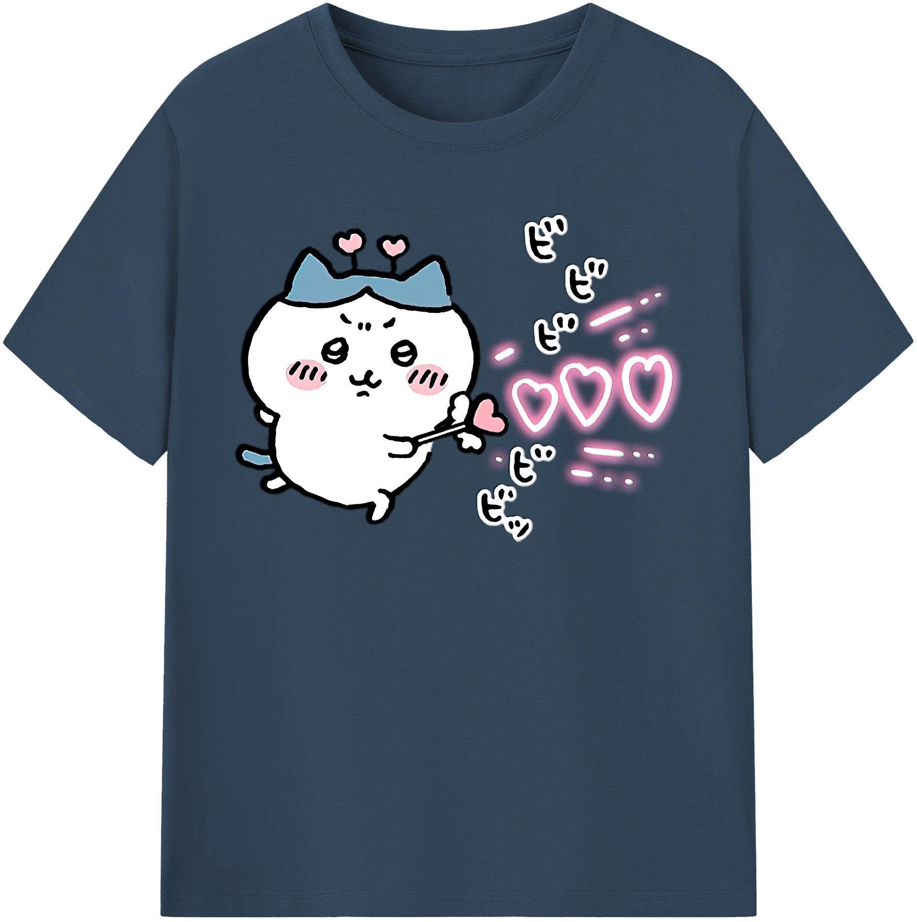（画像用） ちいかわ ハチワレ Chii-kawa hachiware レディースカジュアルプリントTシャツ（綿100％）