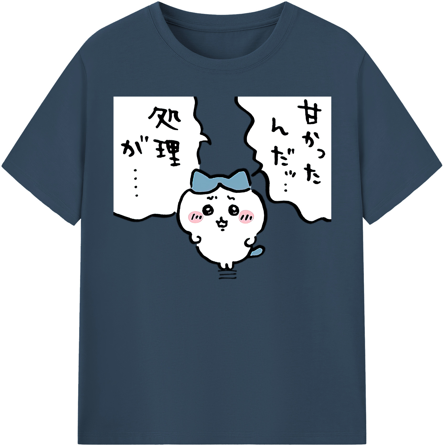 （画像用） ちいかわ ハチワレ Chii-kawa hachiware レディースカジュアルプリントTシャツ（綿100％）