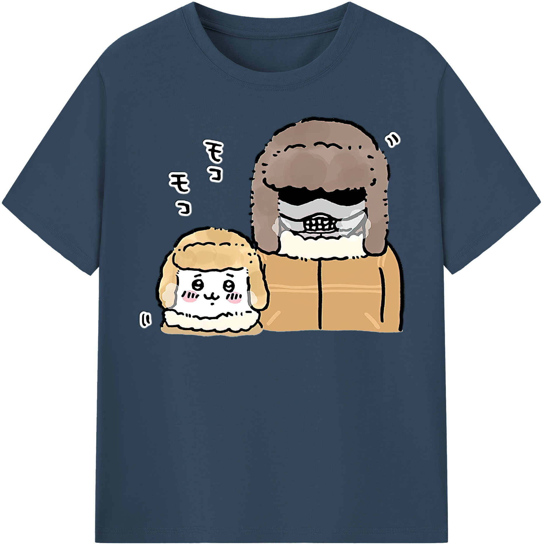（画像用） ちいかわ 労働の鎧さん Chii-kawa Mr. Armor of Labor レディースカジュアルプリントTシャツ（綿100％）