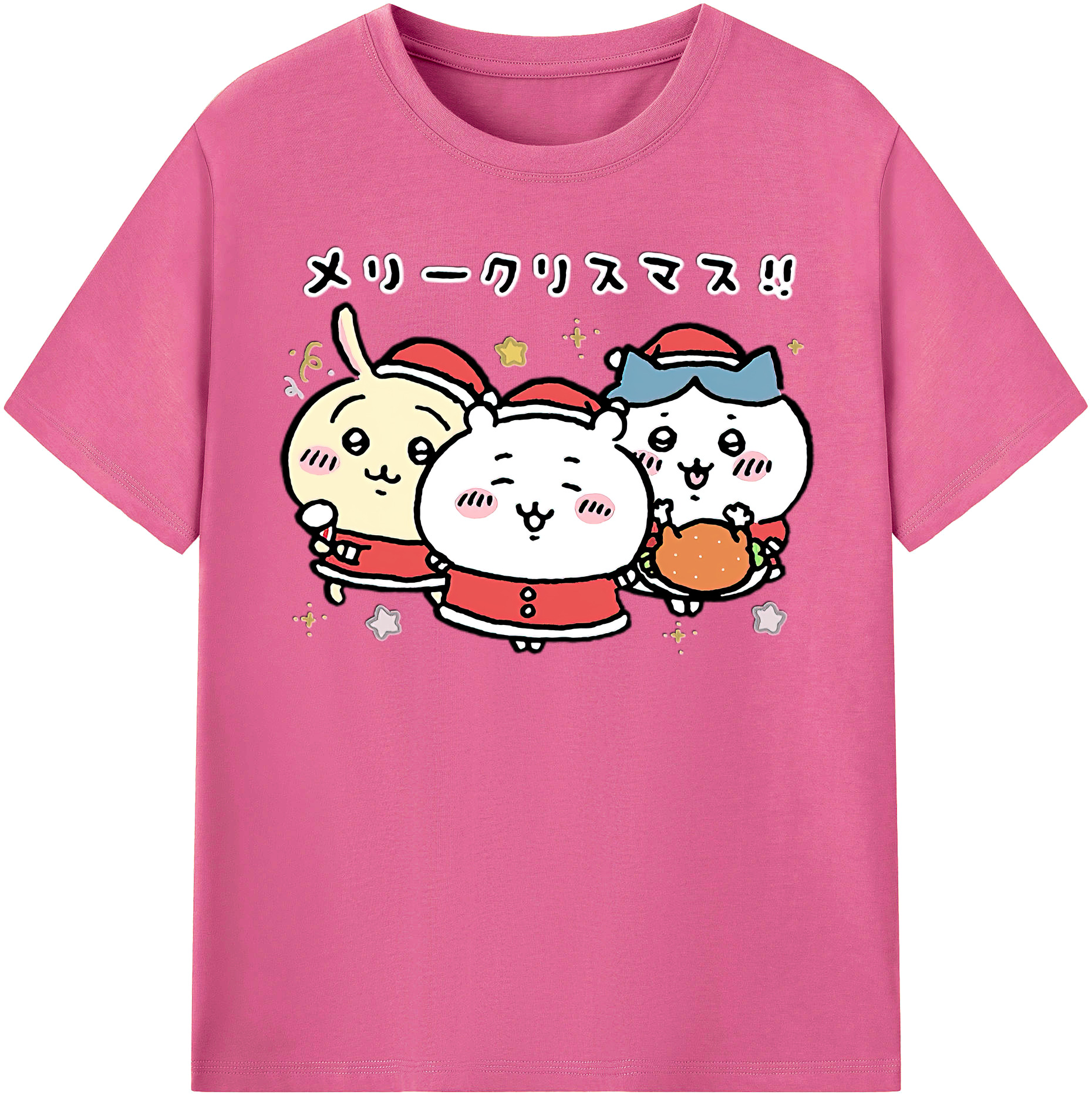 （画像用） ちいかわ ハチワレ Chii-kawa hachiware レディースカジュアルプリントTシャツ（綿100％）
