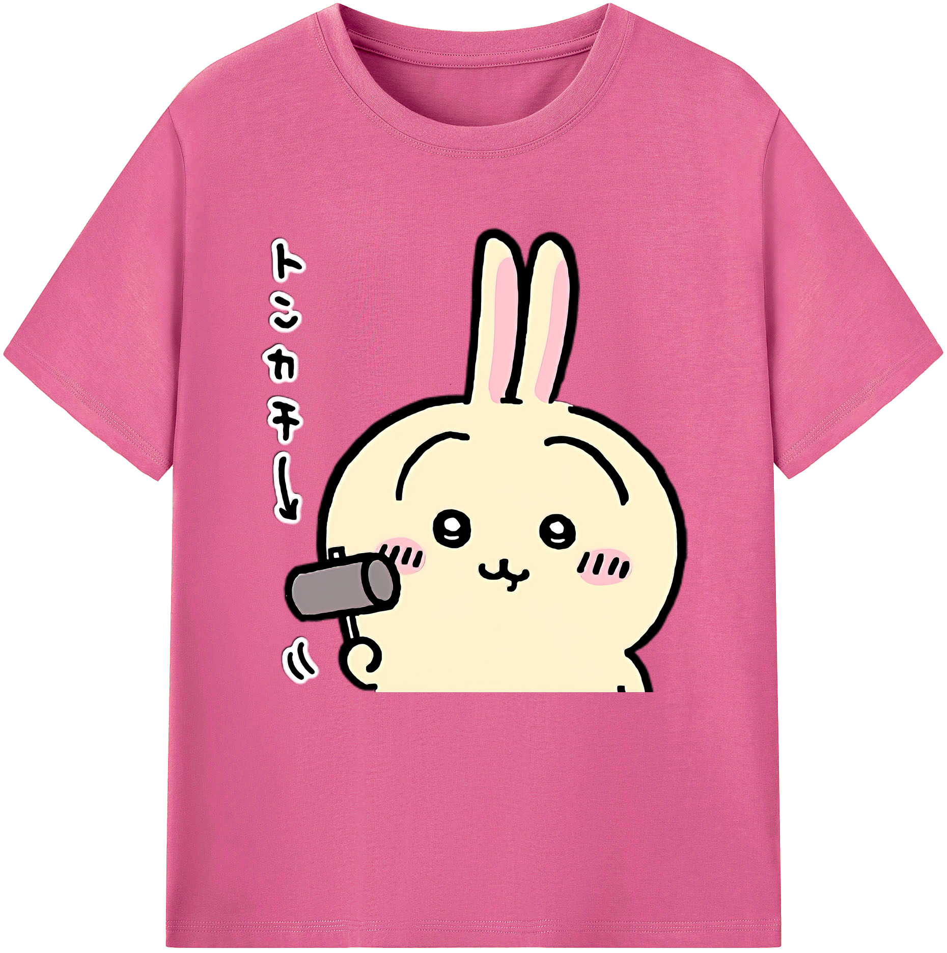 （画像用） ちいかわ うさぎ Chii-kawa usagi レディースカジュアルプリントTシャツ（綿100％）