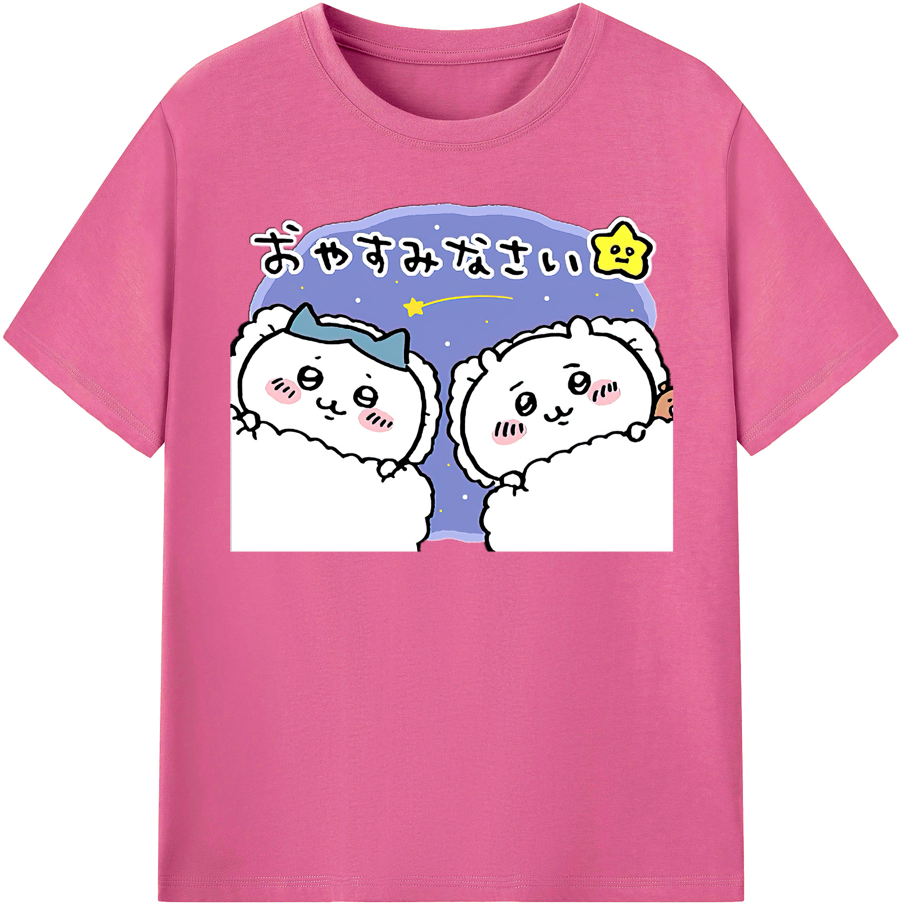 （画像用） ちいかわ ハチワレ Chii-kawa hachiware レディースカジュアルプリントTシャツ（綿100％）
