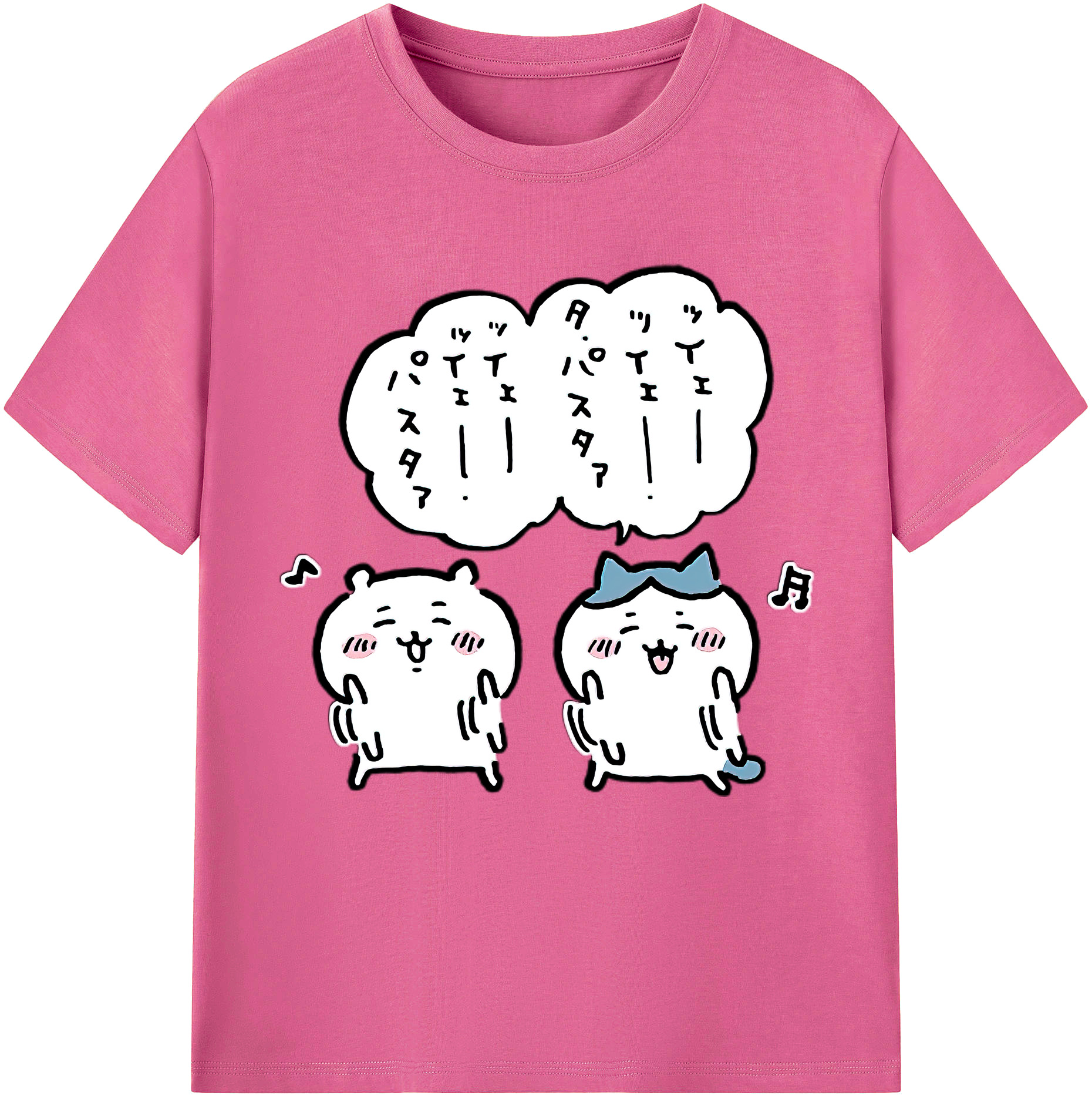 （画像用） ちいかわ ハチワレ Chii-kawa hachiware レディースカジュアルプリントTシャツ（綿100％）