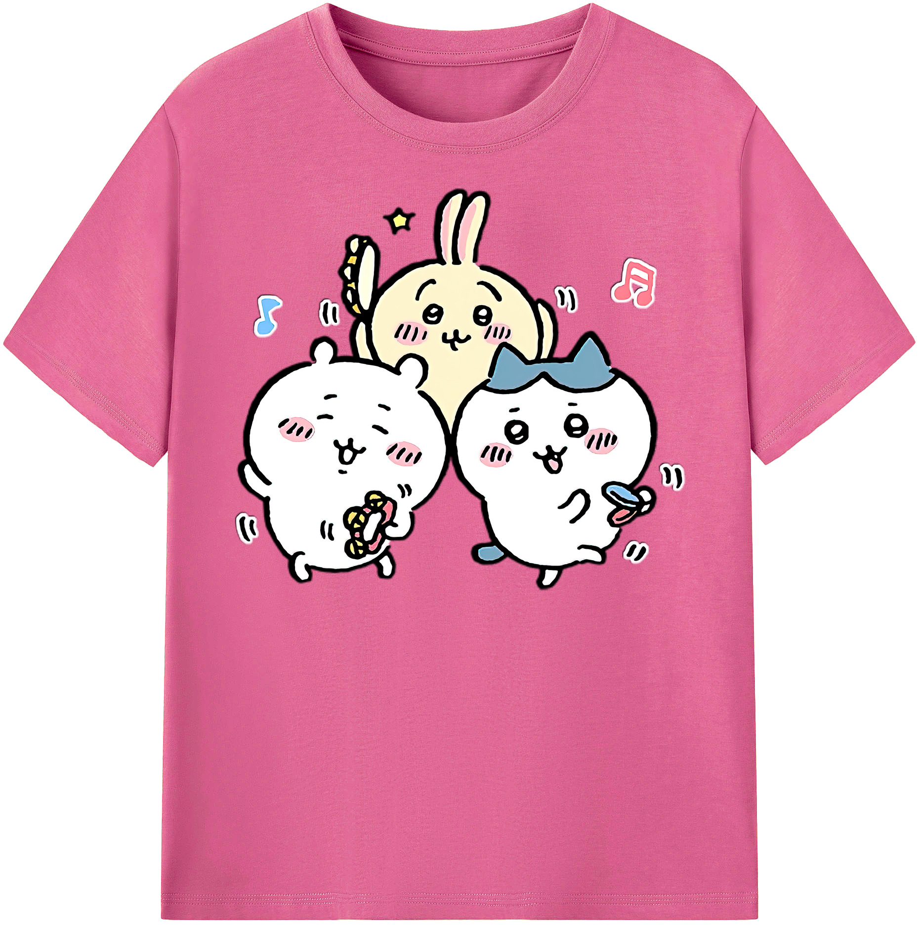 （画像用） ちいかわ ハチワレ Chii-kawa hachiware レディースカジュアルプリントTシャツ（綿100％）