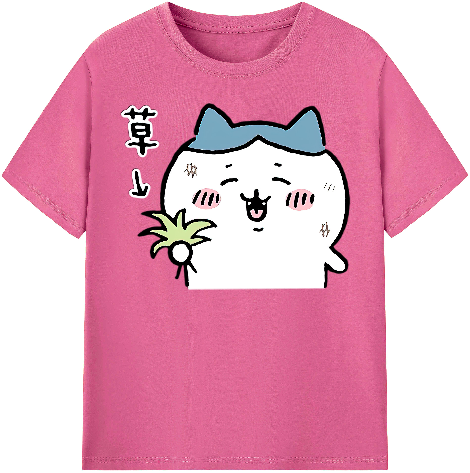 （画像用） ちいかわ ハチワレ Chii-kawa hachiware レディースカジュアルプリントTシャツ（綿100％）