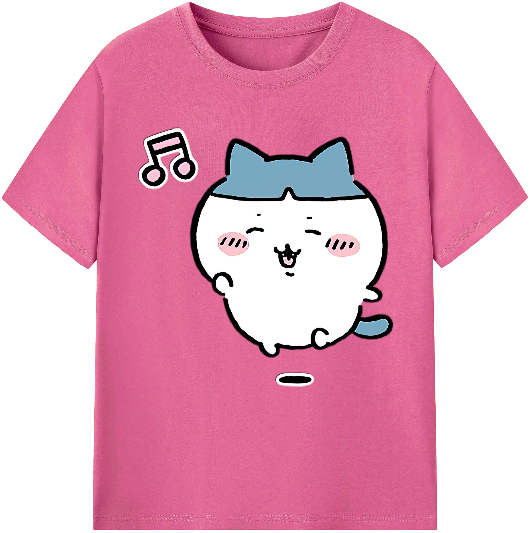 （画像用） ちいかわ ハチワレ Chii-kawa hachiware レディースカジュアルプリントTシャツ（綿100％）