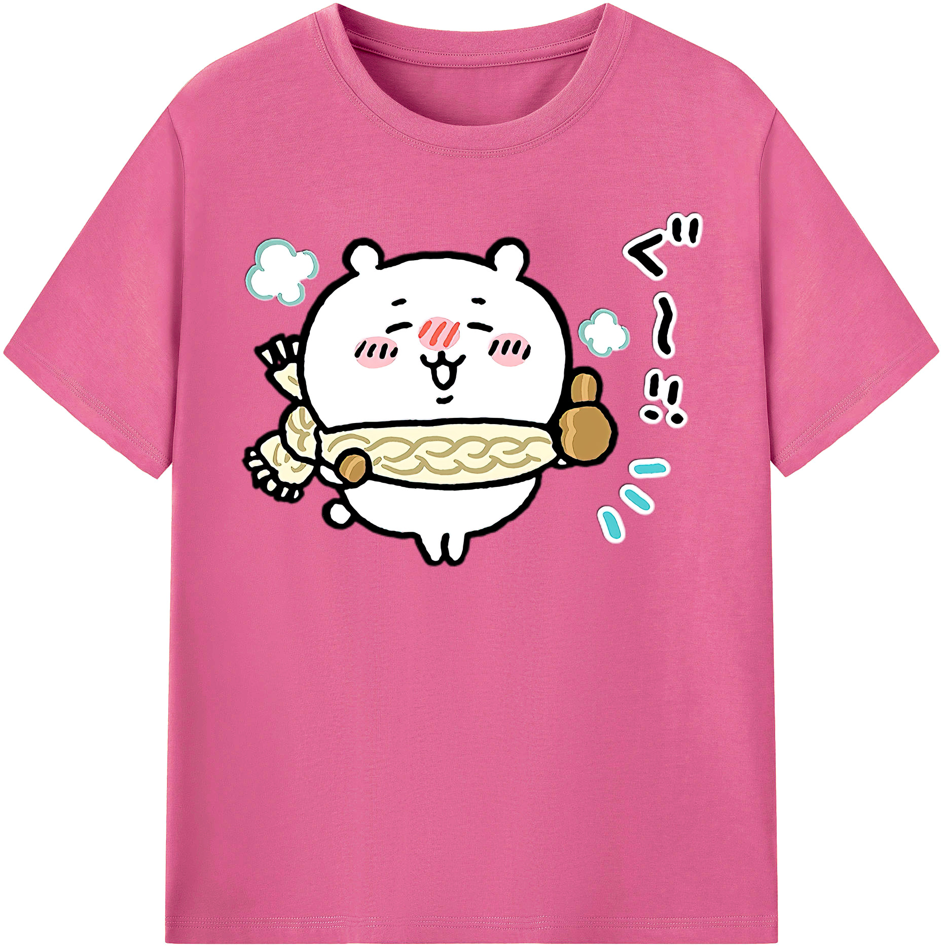 （画像用） ちいかわ ちいかわ Chii-kawa chiikawa レディースカジュアルプリントTシャツ（綿100％）