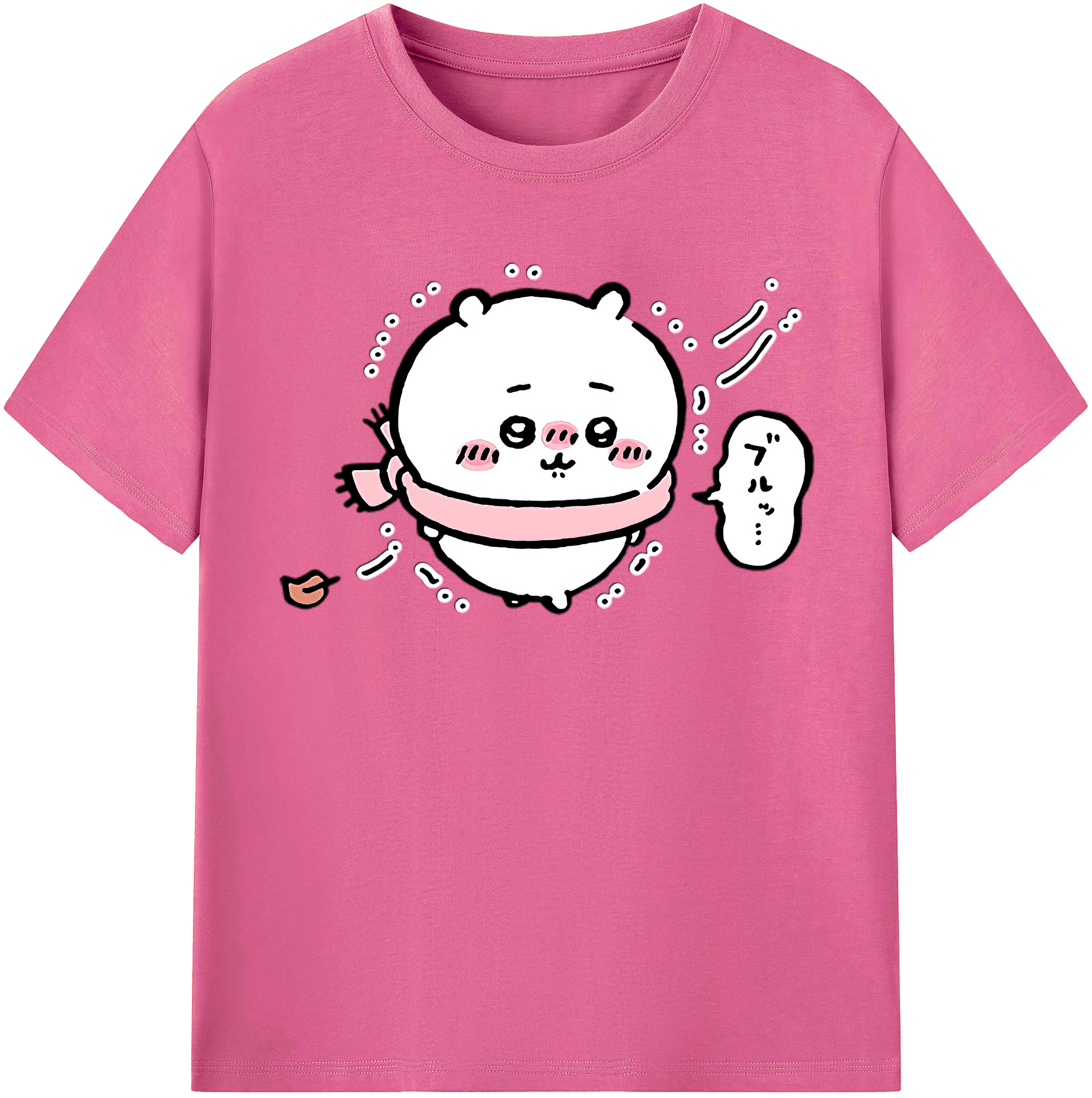 （画像用） ちいかわ ちいかわ Chii-kawa chiikawa レディースカジュアルプリントTシャツ（綿100％）