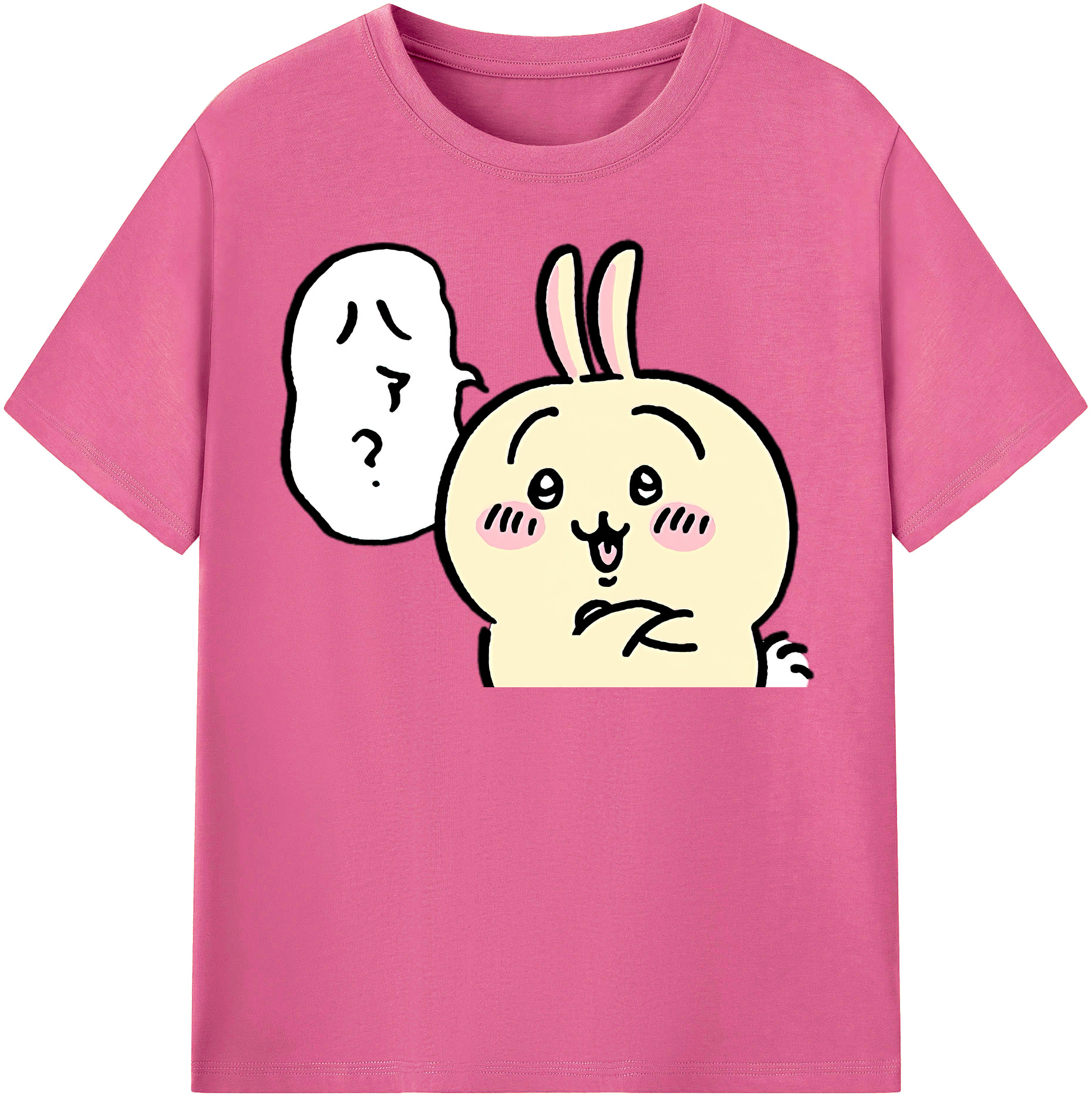 （画像用） ちいかわ うさぎ Chii-kawa usagi レディースカジュアルプリントTシャツ（綿100％）