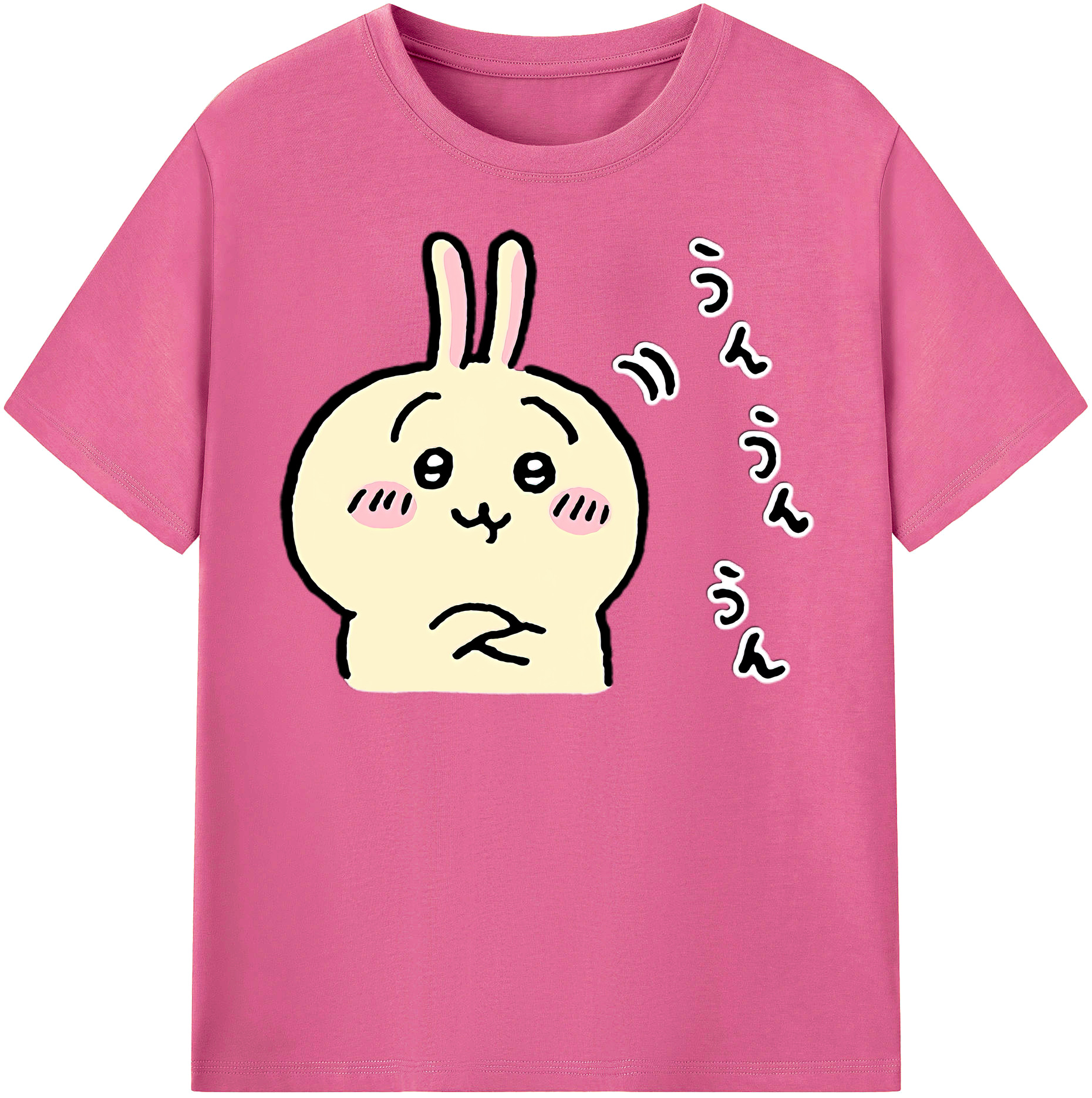 （画像用） ちいかわ うさぎ Chii-kawa usagi レディースカジュアルプリントTシャツ（綿100％）