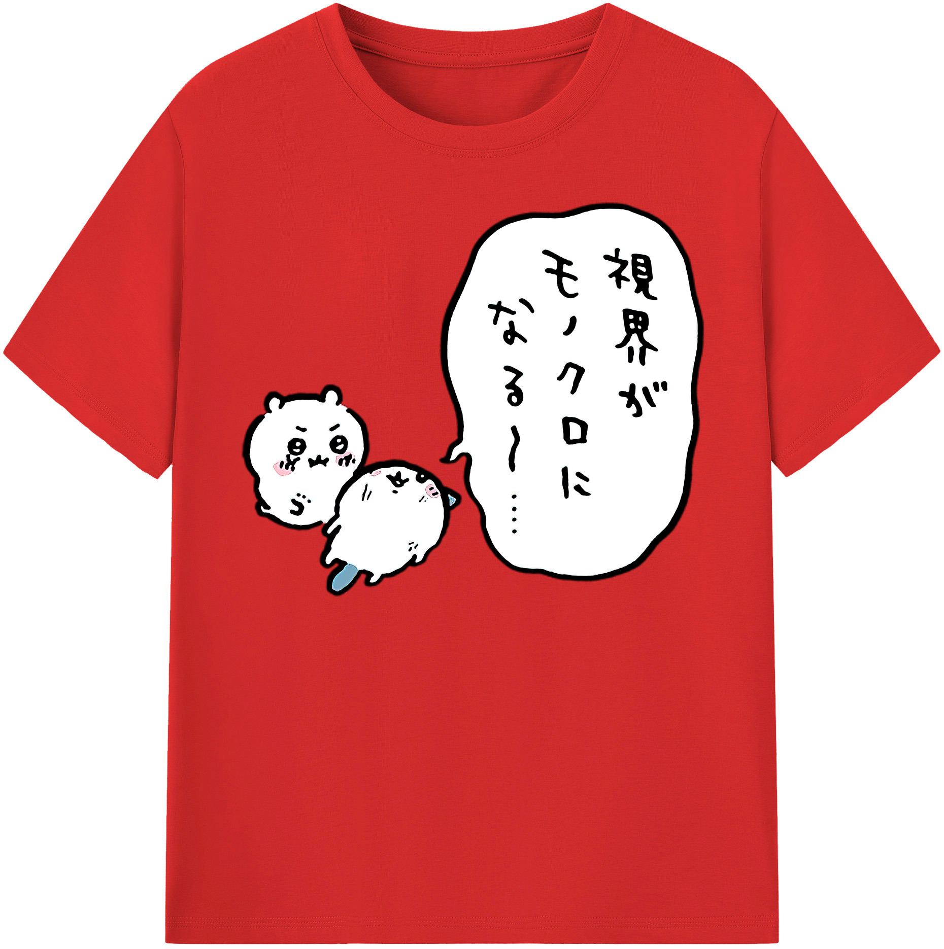 （画像用） ちいかわ ちいかわ Chii-kawa chiikawa レディースカジュアルプリントTシャツ（綿100％）