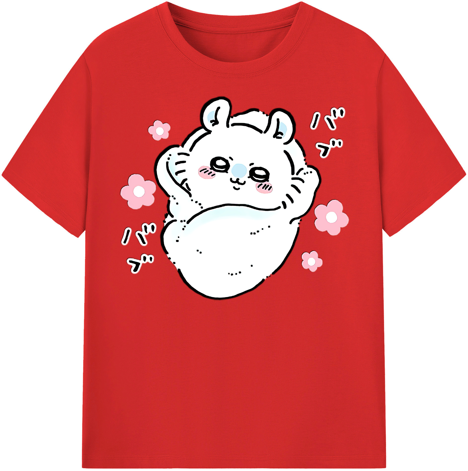 （画像用） ちいかわ モモンガ Chii-kawa Momonga レディースカジュアルプリントTシャツ（綿100％）