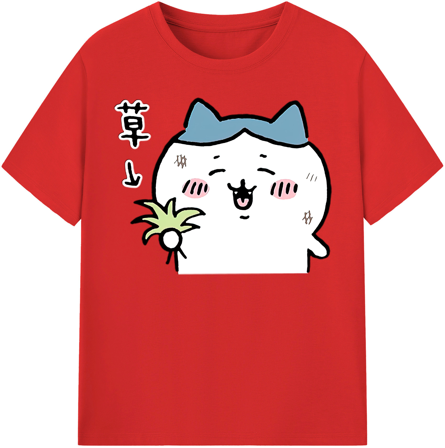 （画像用） ちいかわ ハチワレ Chii-kawa hachiware レディースカジュアルプリントTシャツ（綿100％）