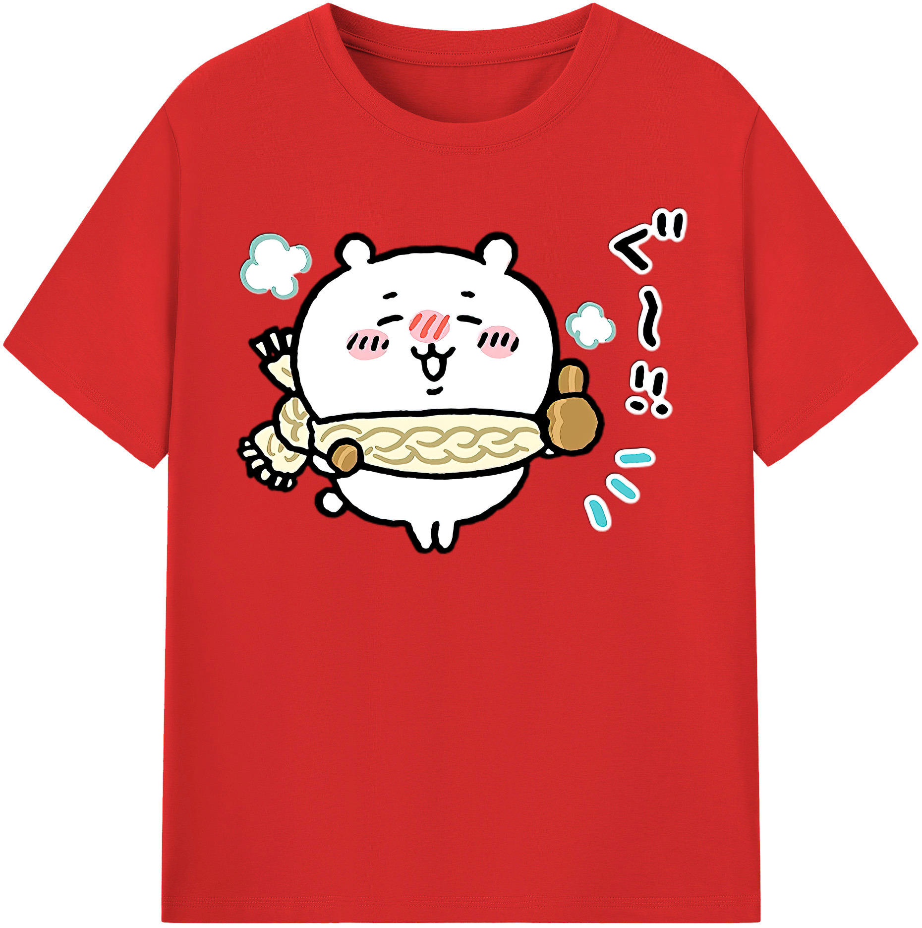 （画像用） ちいかわ ちいかわ Chii-kawa chiikawa レディースカジュアルプリントTシャツ（綿100％）