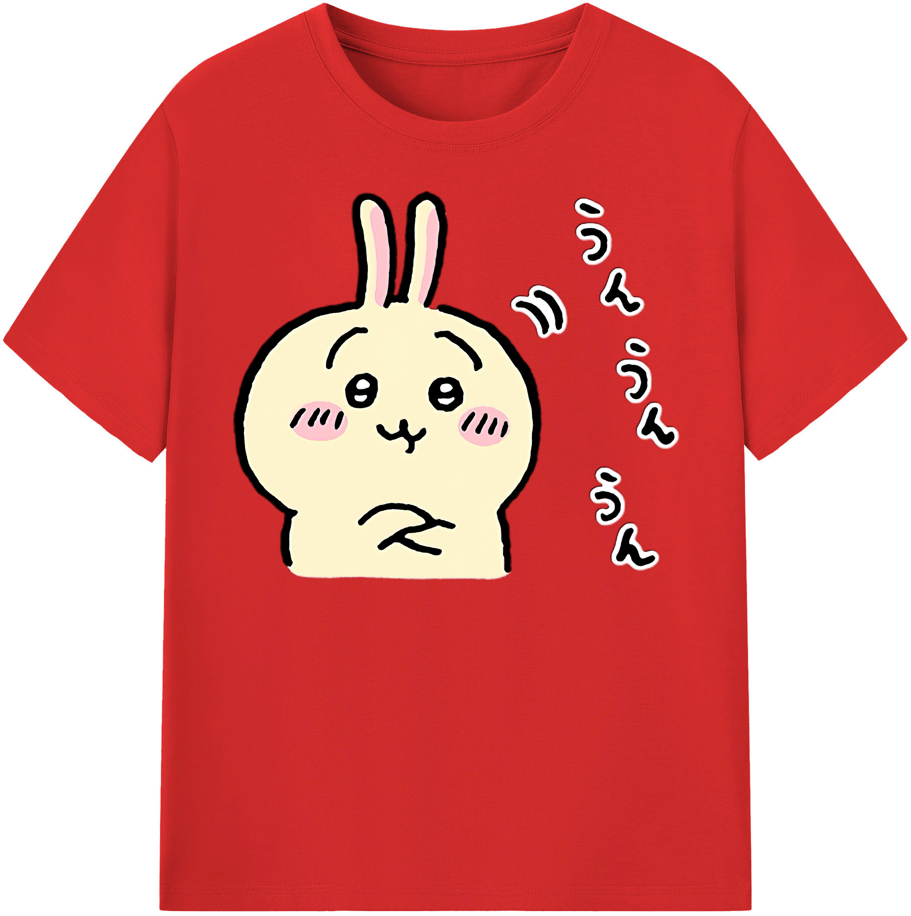 （画像用） ちいかわ うさぎ Chii-kawa usagi レディースカジュアルプリントTシャツ（綿100％）