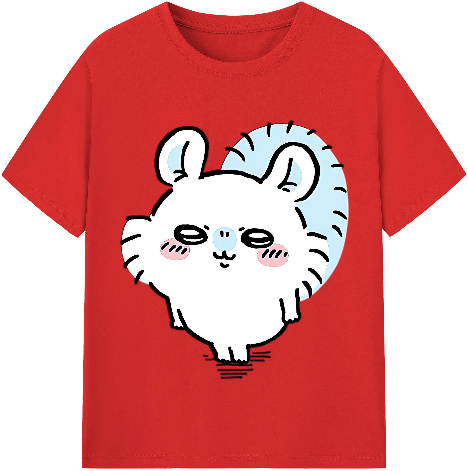 （画像用） ちいかわ モモンガ Chii-kawa Momonga レディースカジュアルプリントTシャツ（綿100％）