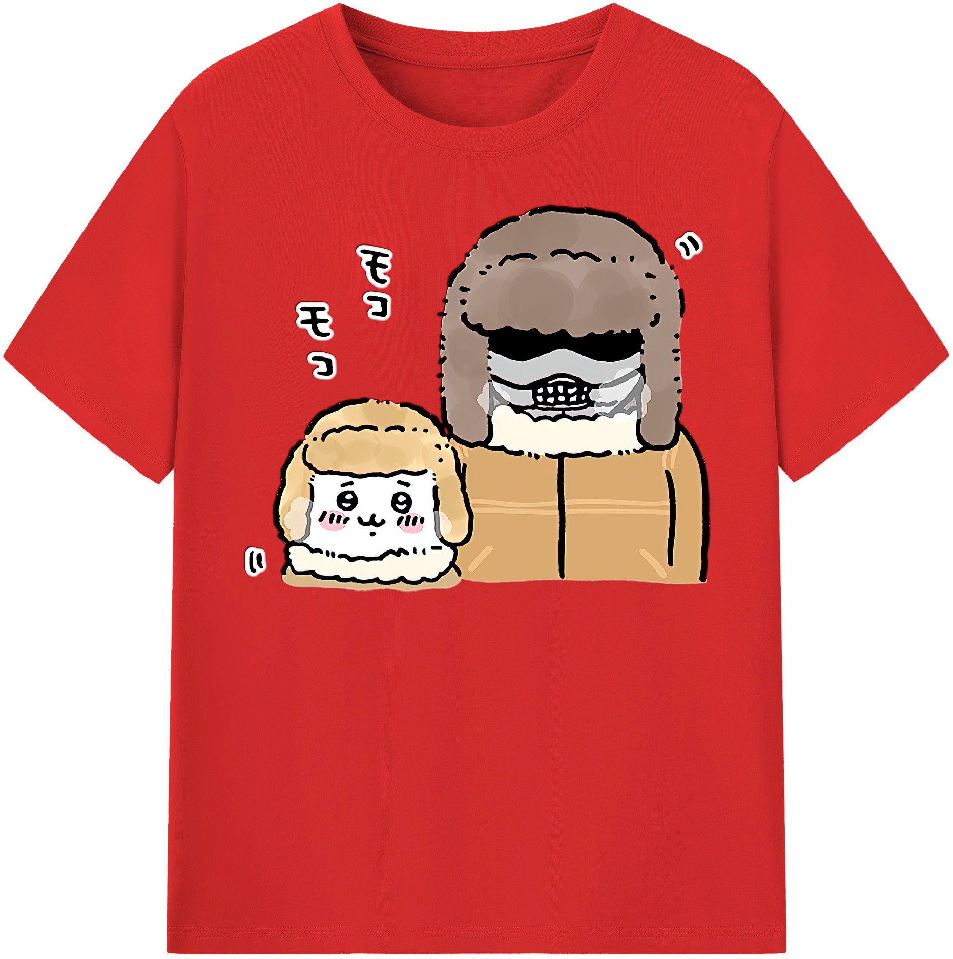 （画像用） ちいかわ 労働の鎧さん Chii-kawa Mr. Armor of Labor レディースカジュアルプリントTシャツ（綿100％）