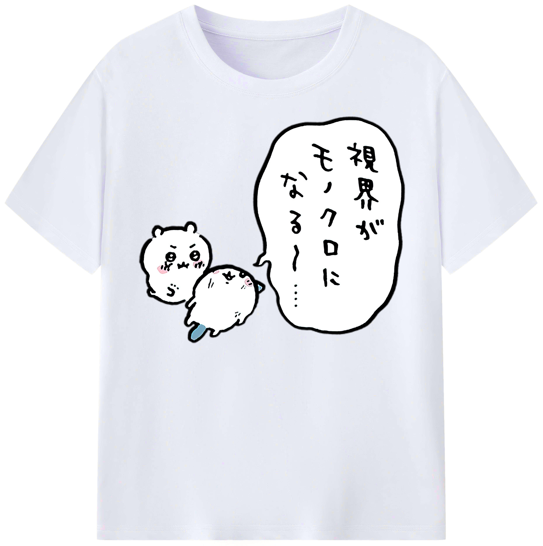 （画像用） ちいかわ ちいかわ Chii-kawa chiikawa レディースカジュアルプリントTシャツ（綿100％）