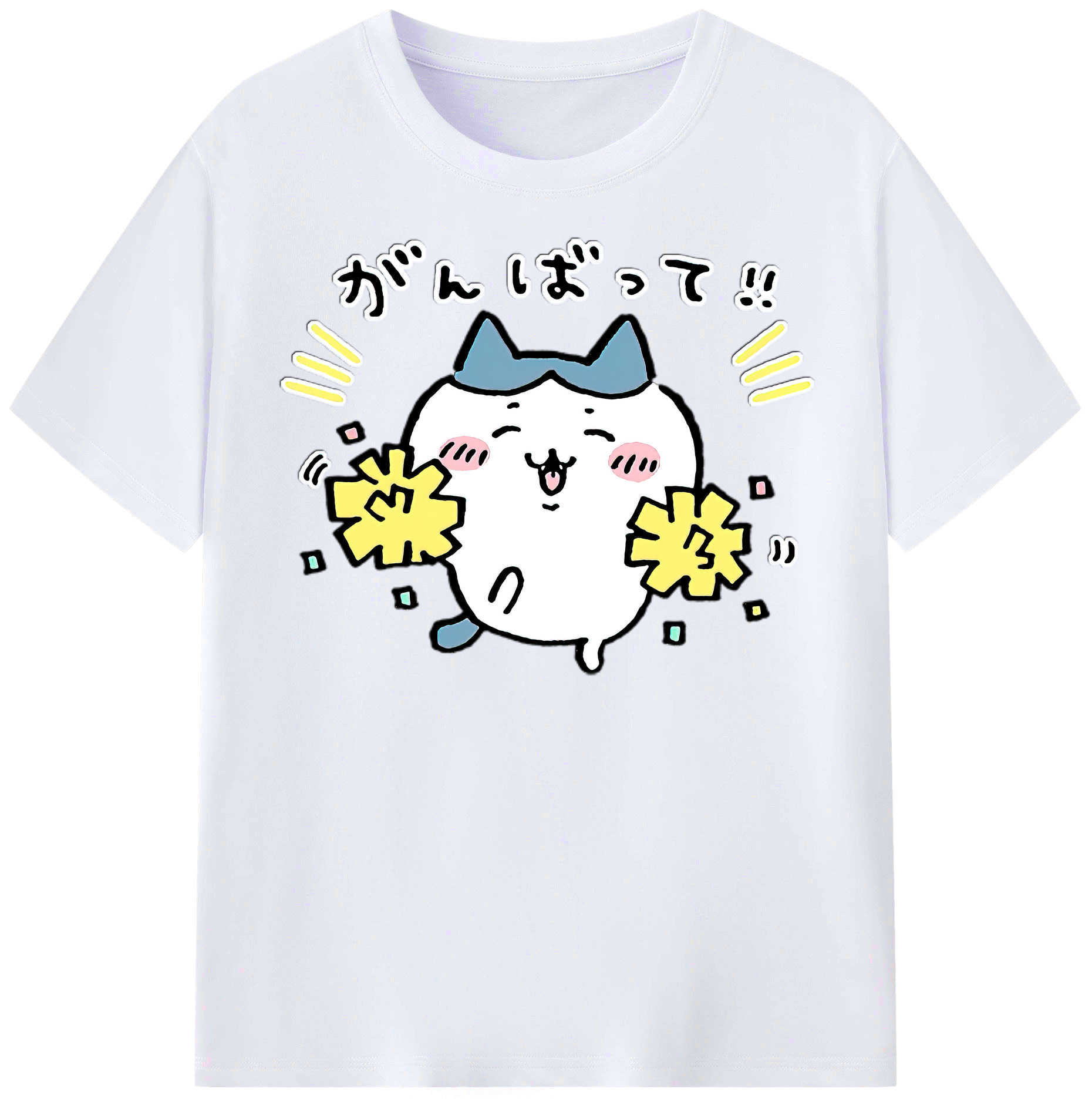 （画像用） ちいかわ ハチワレ Chii-kawa hachiware レディースカジュアルプリントTシャツ（綿100％）
