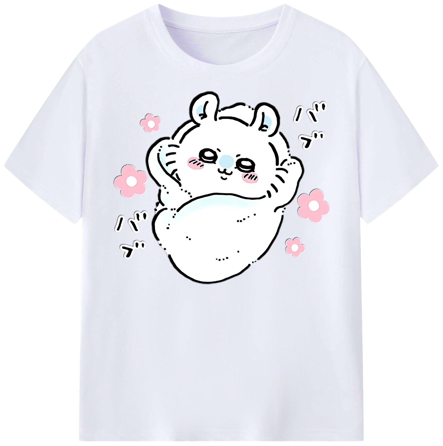 （画像用） ちいかわ モモンガ Chii-kawa Momonga レディースカジュアルプリントTシャツ（綿100％）