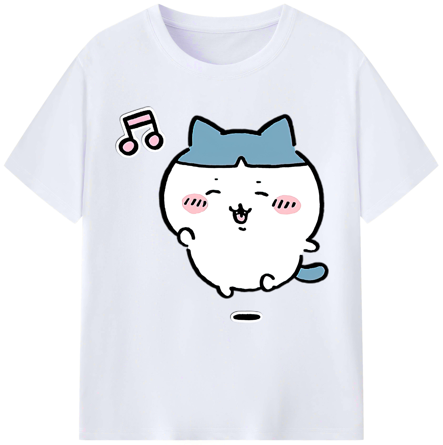 （画像用） ちいかわ ハチワレ Chii-kawa hachiware レディースカジュアルプリントTシャツ（綿100％）
