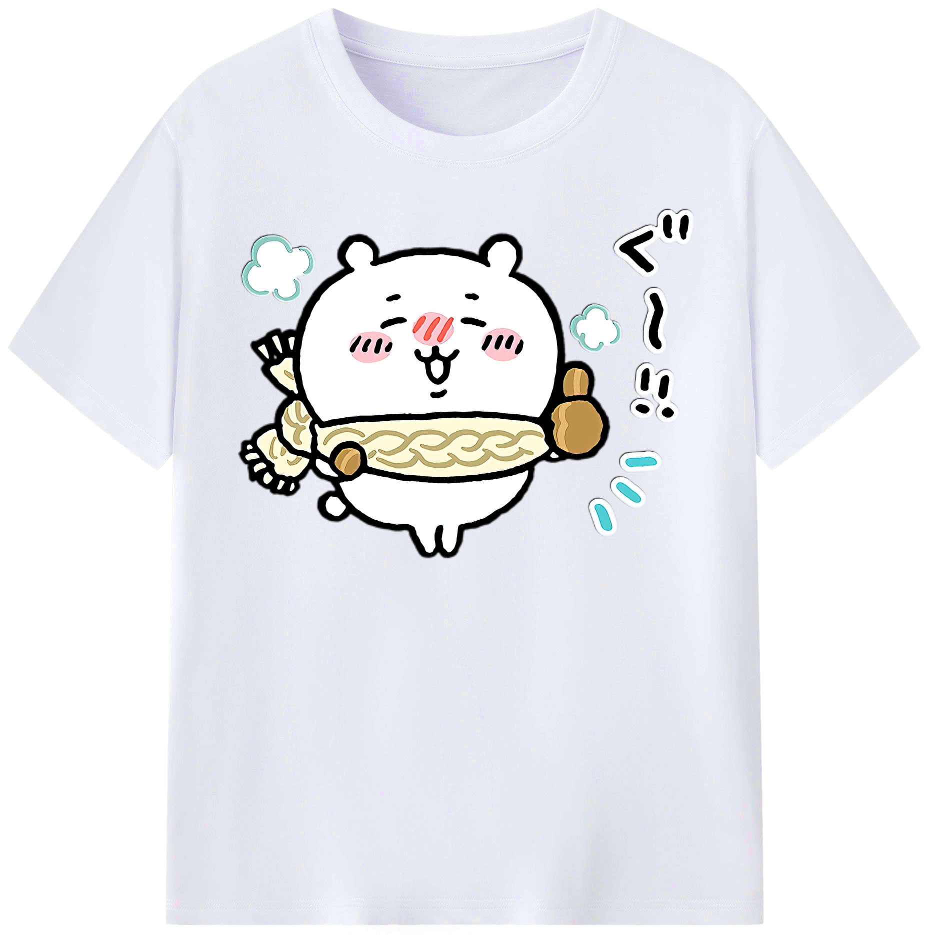 （画像用） ちいかわ ちいかわ Chii-kawa chiikawa レディースカジュアルプリントTシャツ（綿100％）