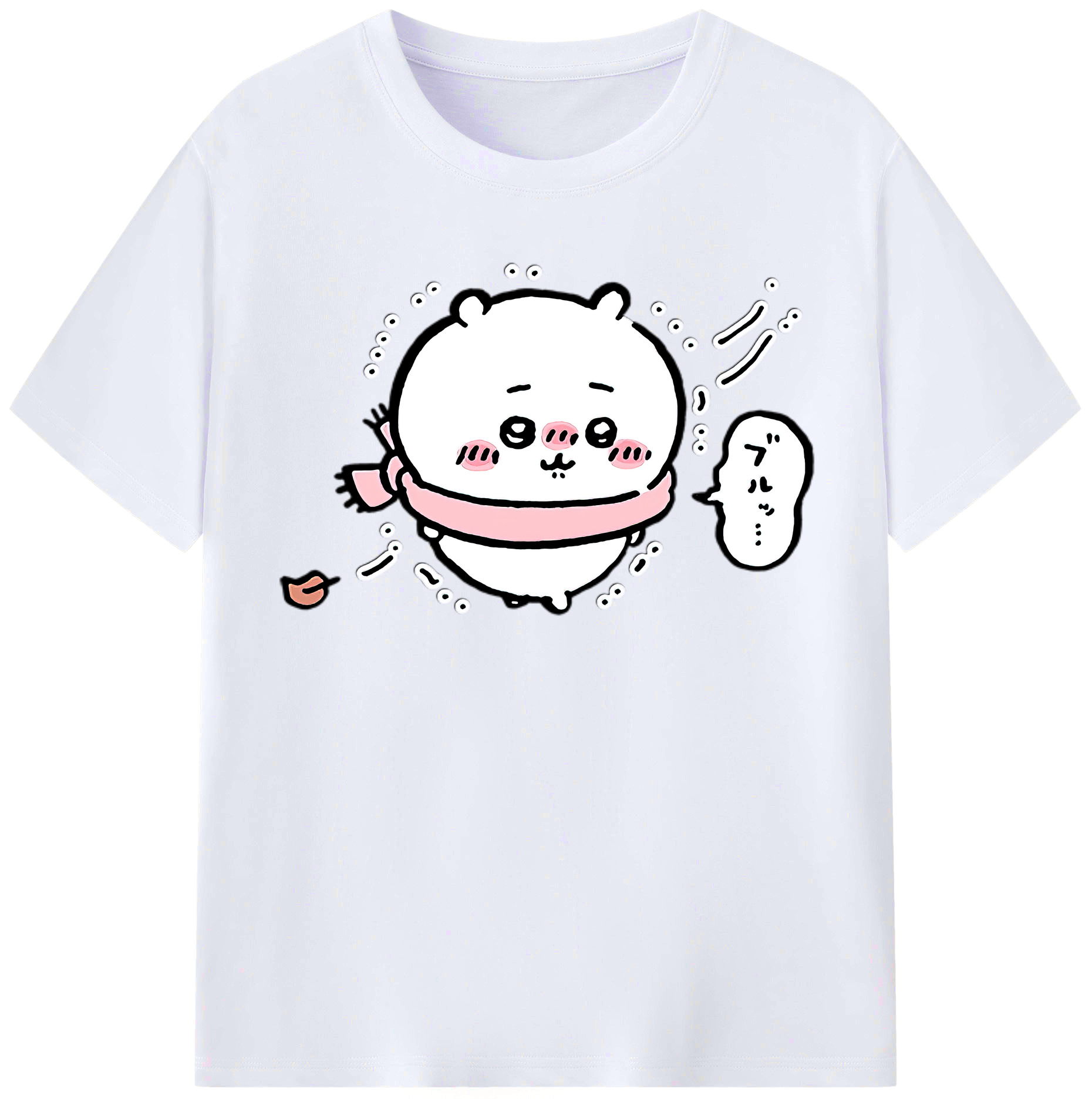 （画像用） ちいかわ ちいかわ Chii-kawa chiikawa レディースカジュアルプリントTシャツ（綿100％）