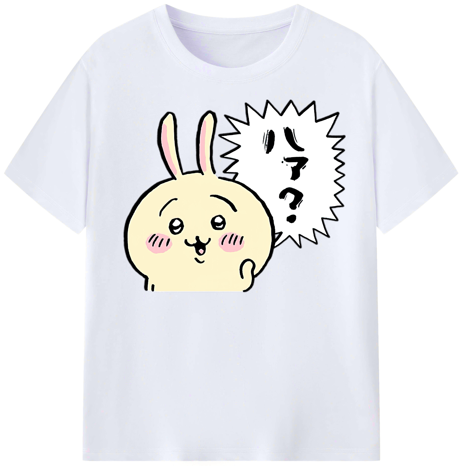 （画像用） ちいかわ うさぎ Chii-kawa usagi レディースカジュアルプリントTシャツ（綿100％）