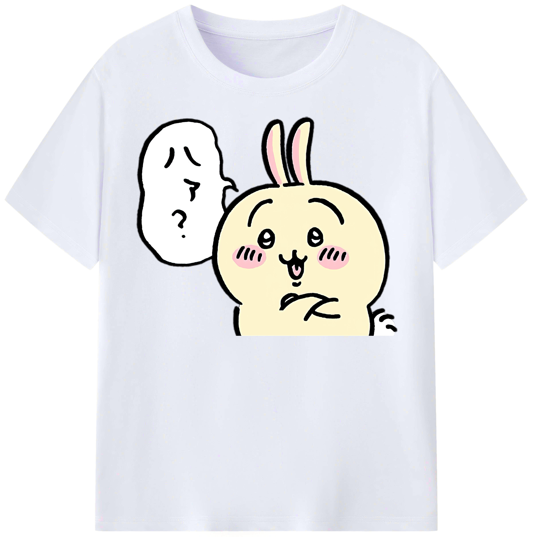 （画像用） ちいかわ うさぎ Chii-kawa usagi レディースカジュアルプリントTシャツ（綿100％）