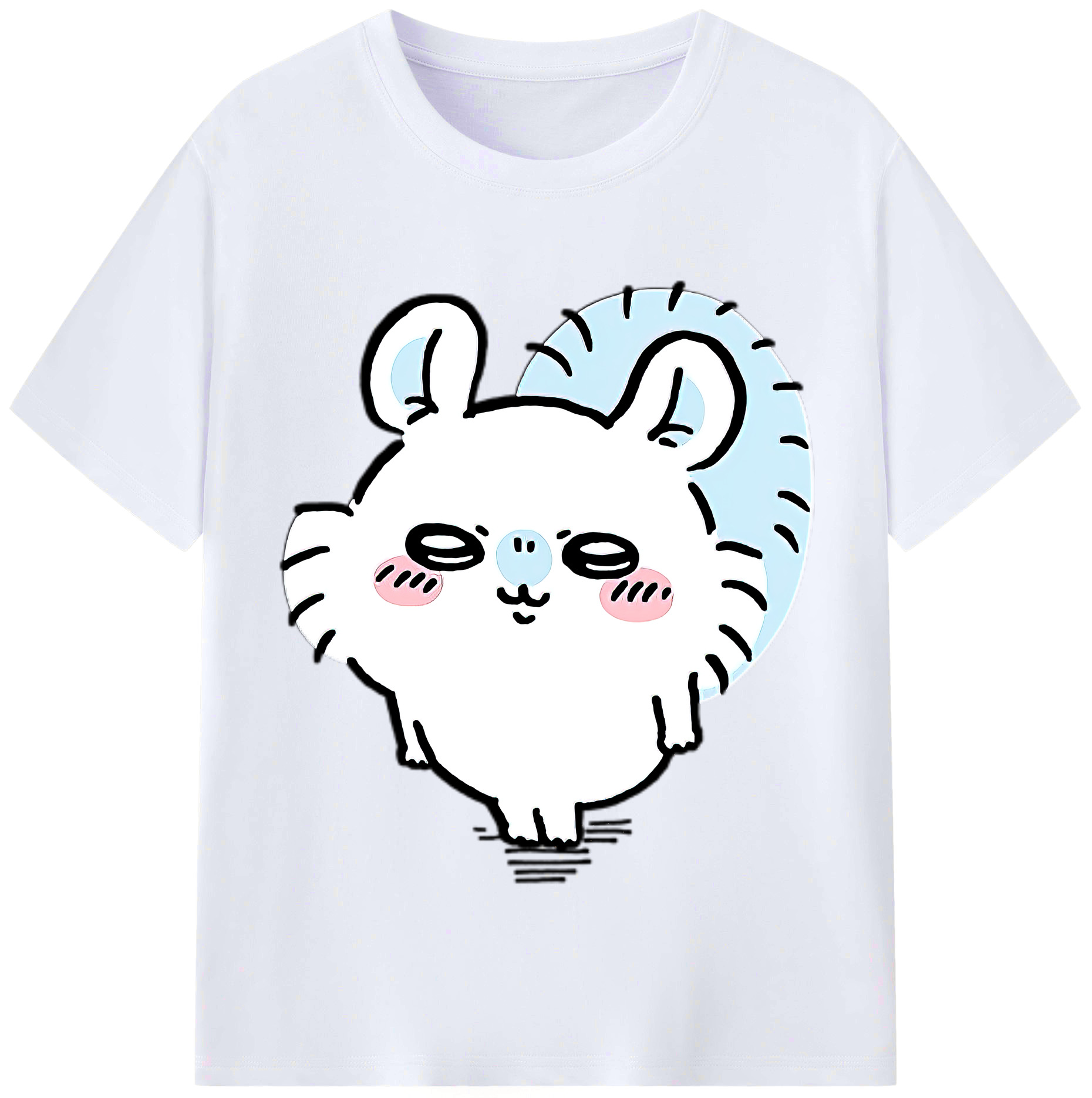（画像用） ちいかわ モモンガ Chii-kawa Momonga レディースカジュアルプリントTシャツ（綿100％）