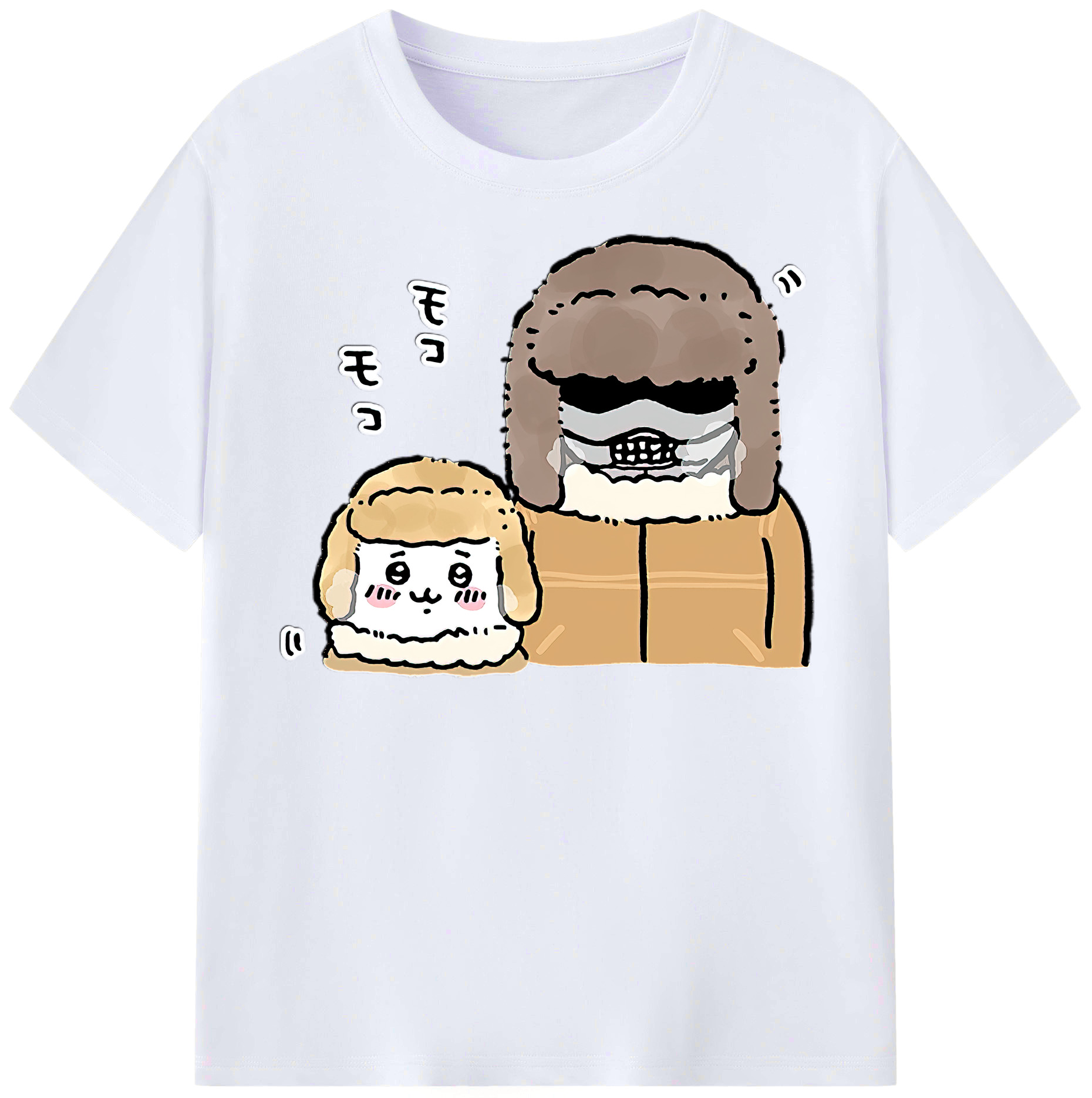 （画像用） ちいかわ 労働の鎧さん Chii-kawa Mr. Armor of Labor レディースカジュアルプリントTシャツ（綿100％）