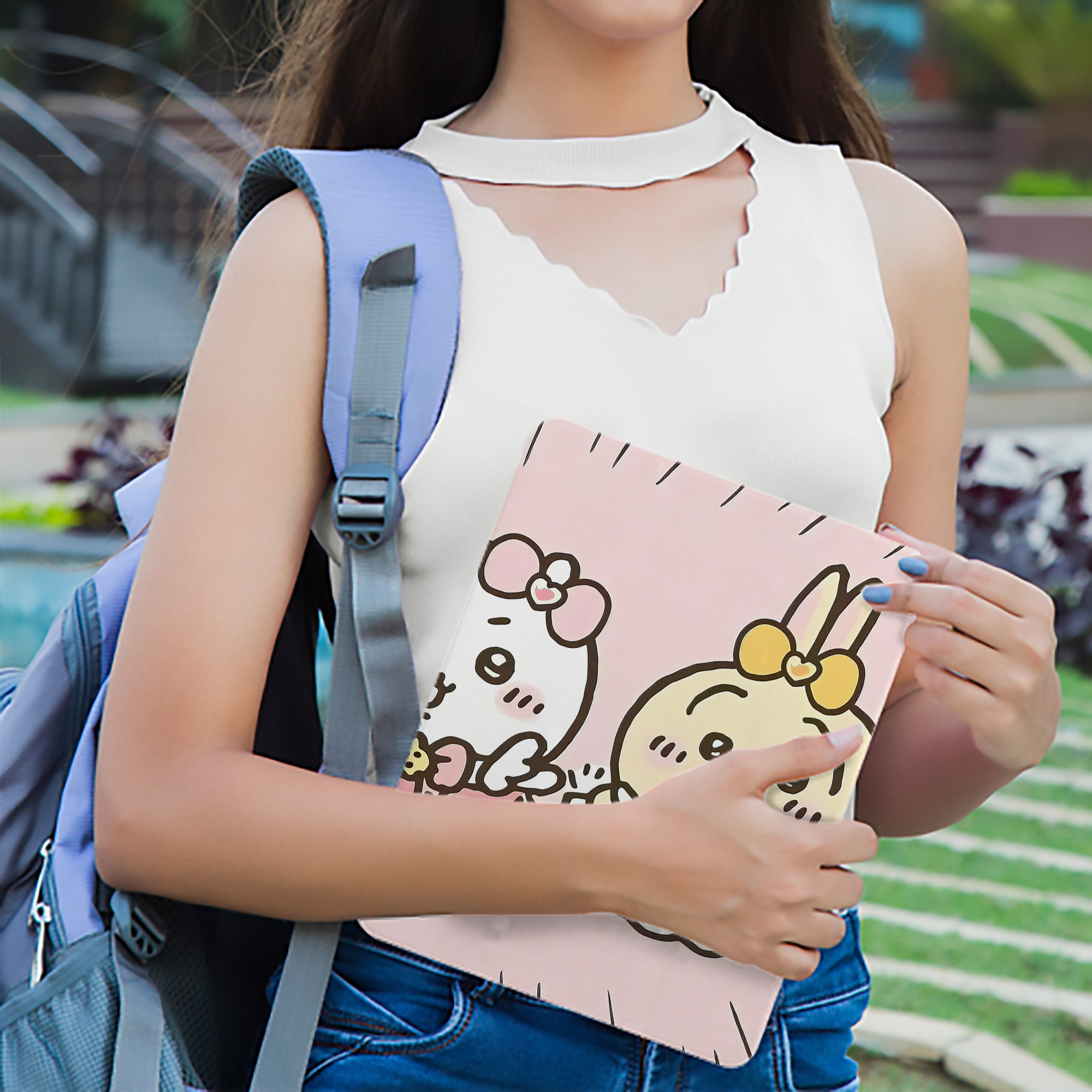 ちいかわ Chii-kawa IPad ケース ブック型 PUレザー TPU 耐衝撃 軽量 薄型 ペン収納なし 全面保護 IPad 各モデル対応
