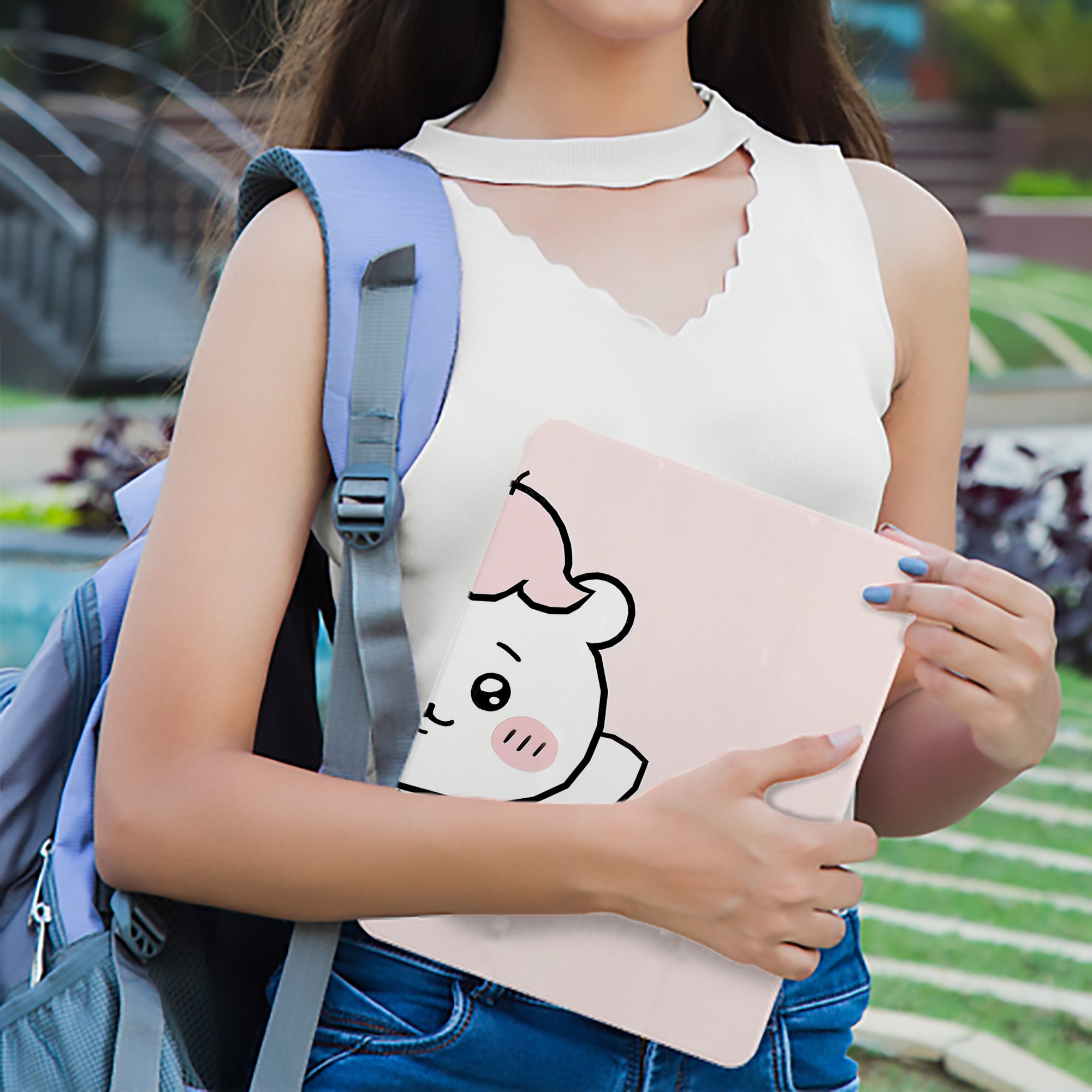 ちいかわ Chii-kawa IPad ケース ブック型 PUレザー TPU 耐衝撃 軽量 薄型 ペン収納なし 全面保護 IPad 各モデル対応