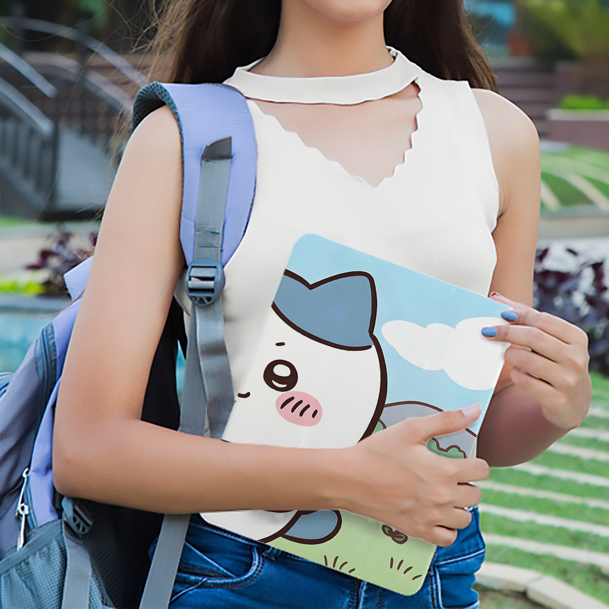 ちいかわ Chii-kawa IPad ケース ブック型 PUレザー TPU 耐衝撃 軽量 薄型 ペン収納なし 全面保護 IPad 各モデル対応