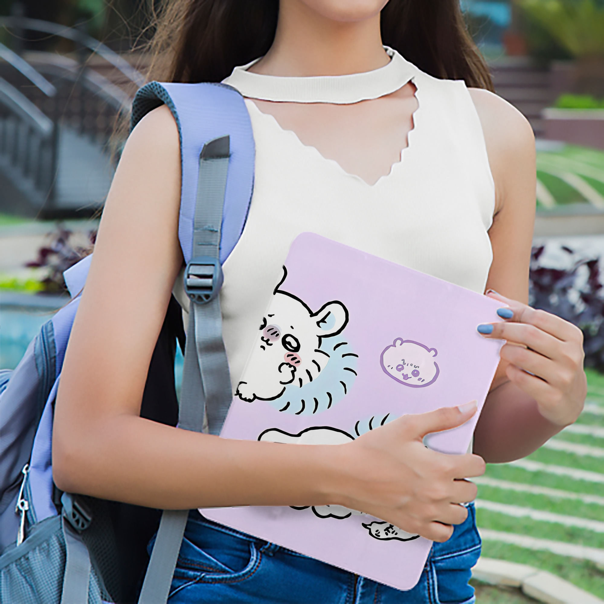 ちいかわ Chii-kawa IPad ケース ブック型 PUレザー TPU 耐衝撃 軽量 薄型 ペン収納なし 全面保護 IPad 各モデル対応
