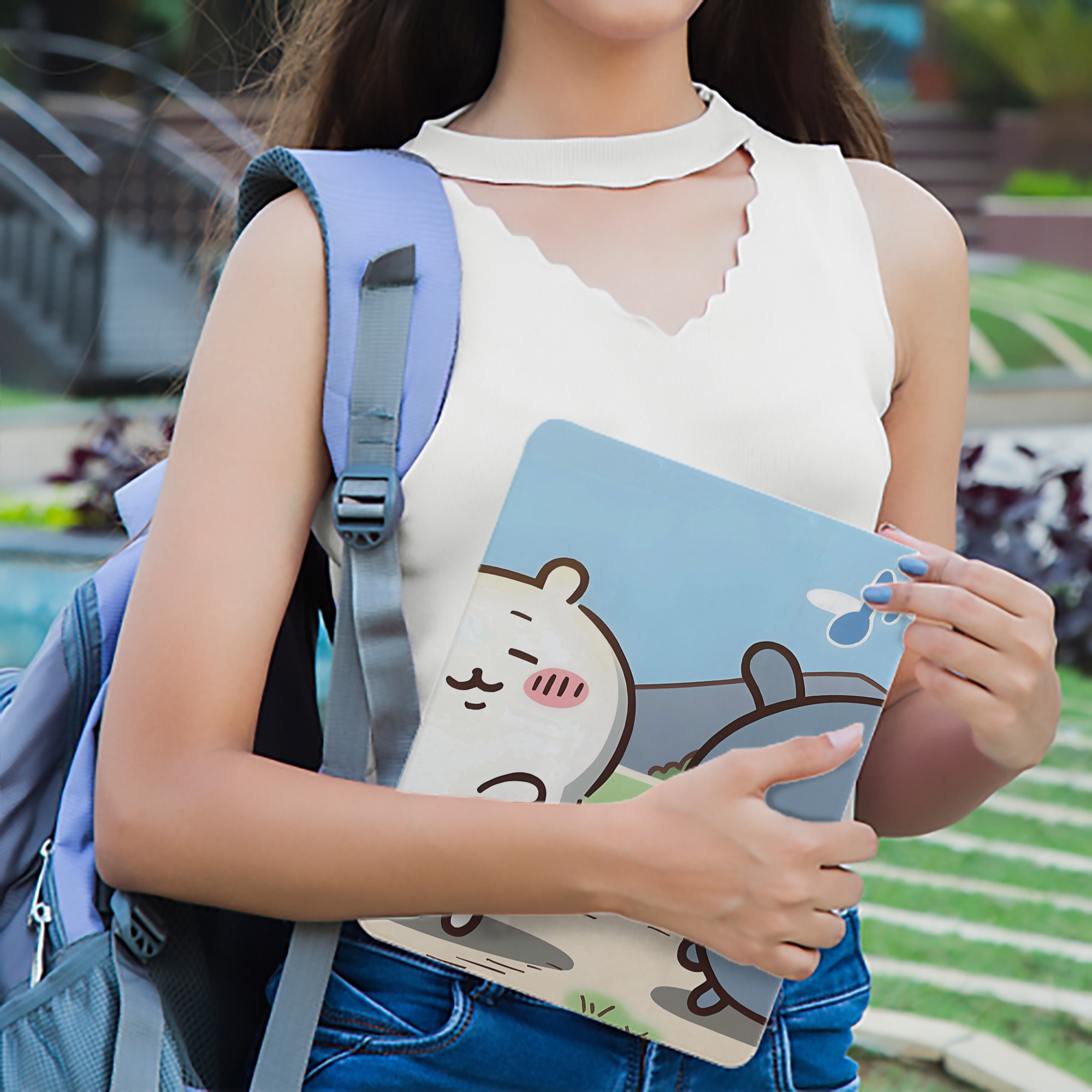 ちいかわ Chii-kawa IPad ケース ブック型 PUレザー TPU 耐衝撃 軽量 薄型 ペン収納なし 全面保護 IPad 各モデル対応