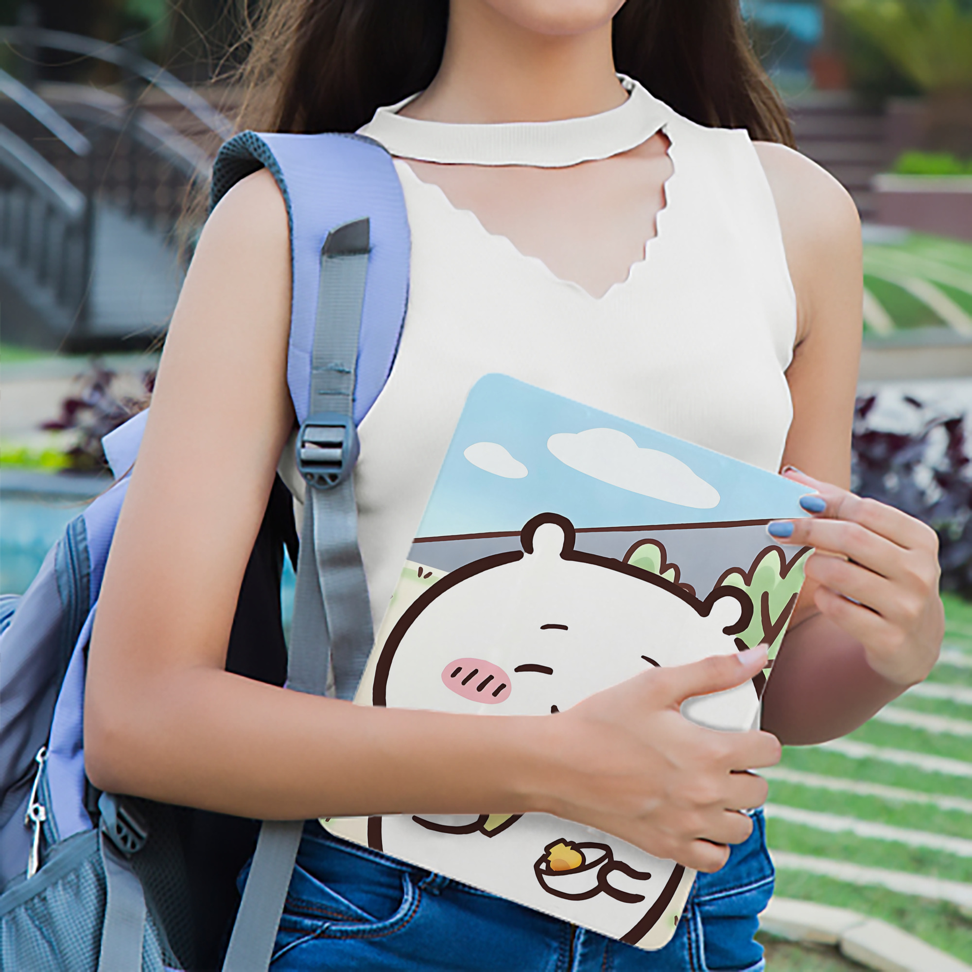 ちいかわ Chii-kawa IPad ケース ブック型 PUレザー TPU 耐衝撃 軽量 薄型 ペン収納なし 全面保護 IPad 各モデル対応